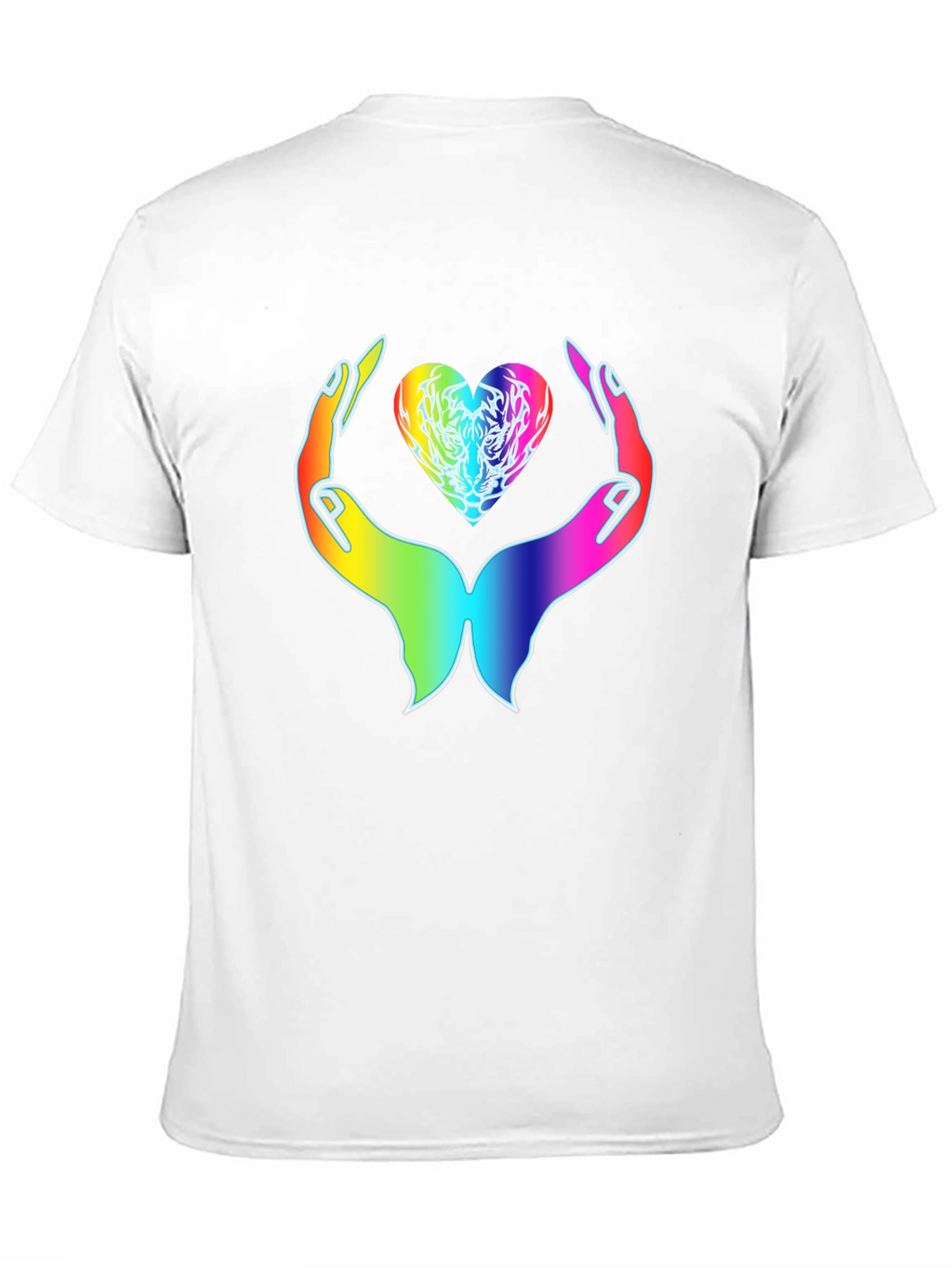 Rainbow Heart Hands Graphic Tee - Express Your Love