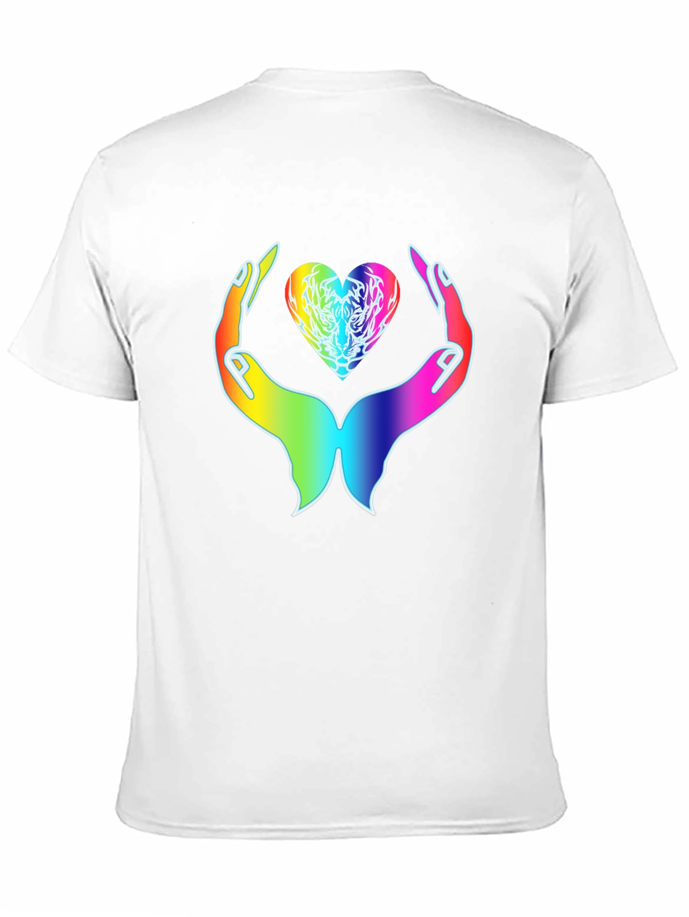 Rainbow Heart Hands Graphic Tee - Express Your Love
