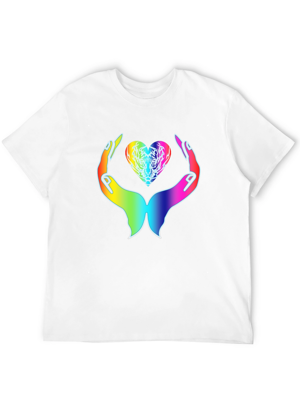 Rainbow Heart Hands Graphic Tee - Express Your Love