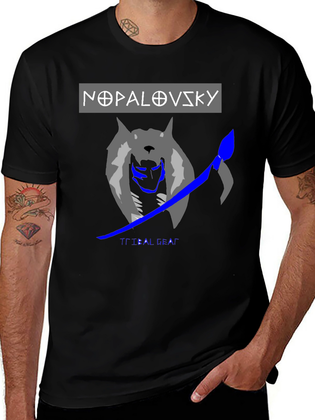 Nopalovsky Tribal Gear Wolf Graphic T-Shirt