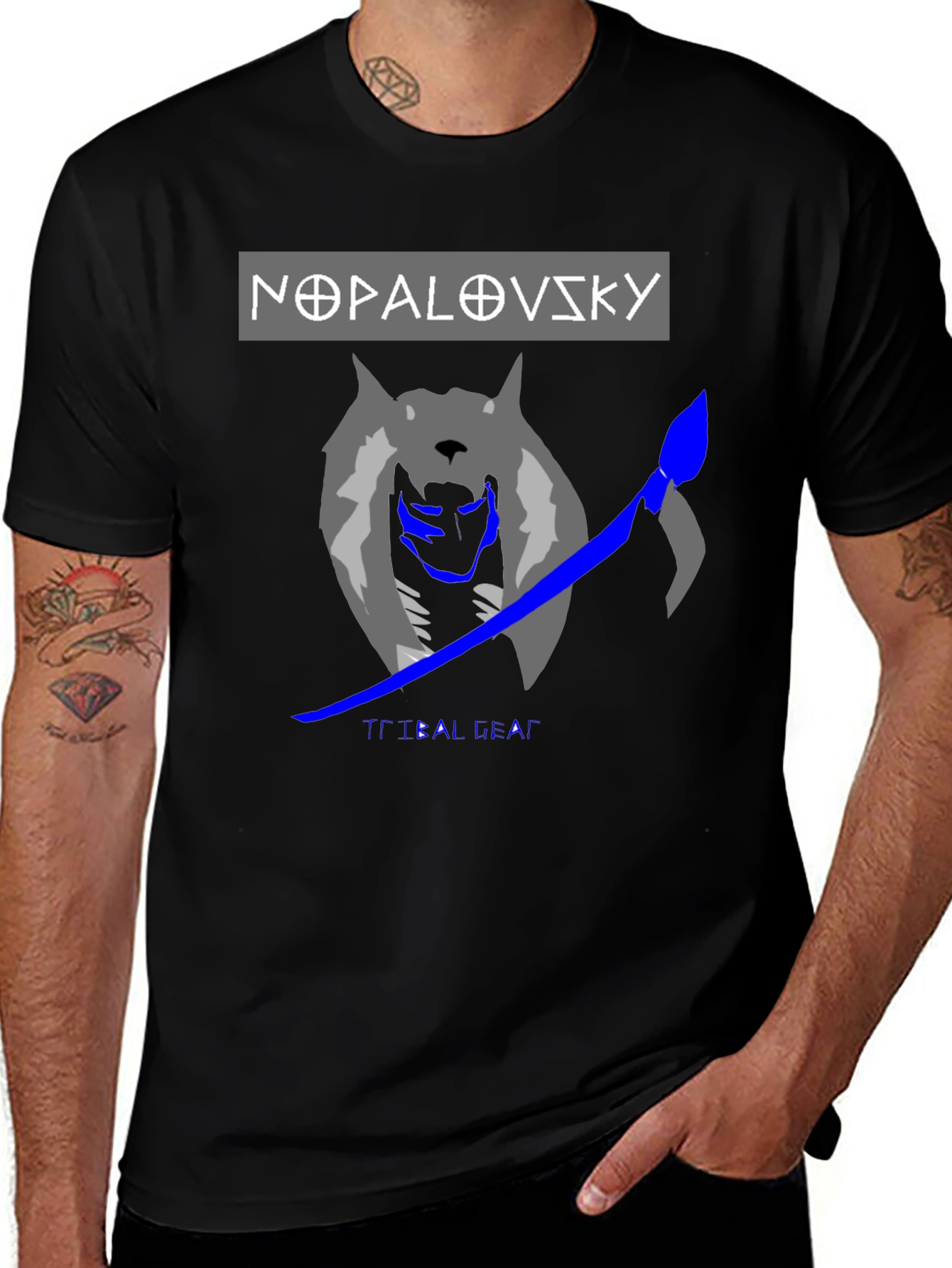 Nopalovsky Tribal Gear Wolf Graphic T-Shirt