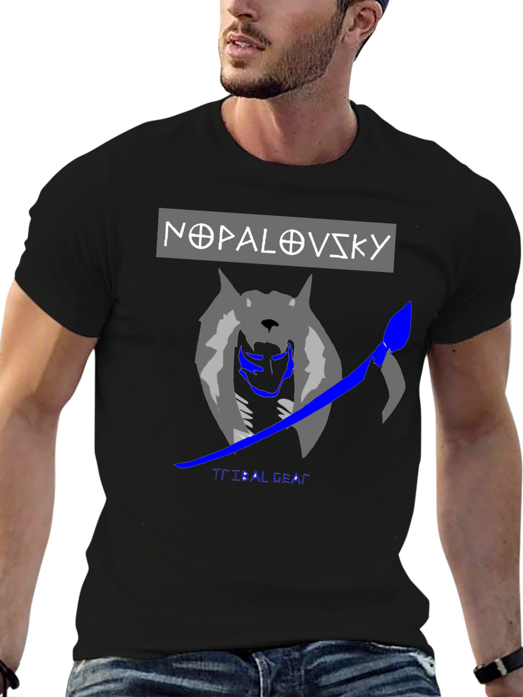 Nopalovsky Tribal Gear Wolf Graphic T-Shirt
