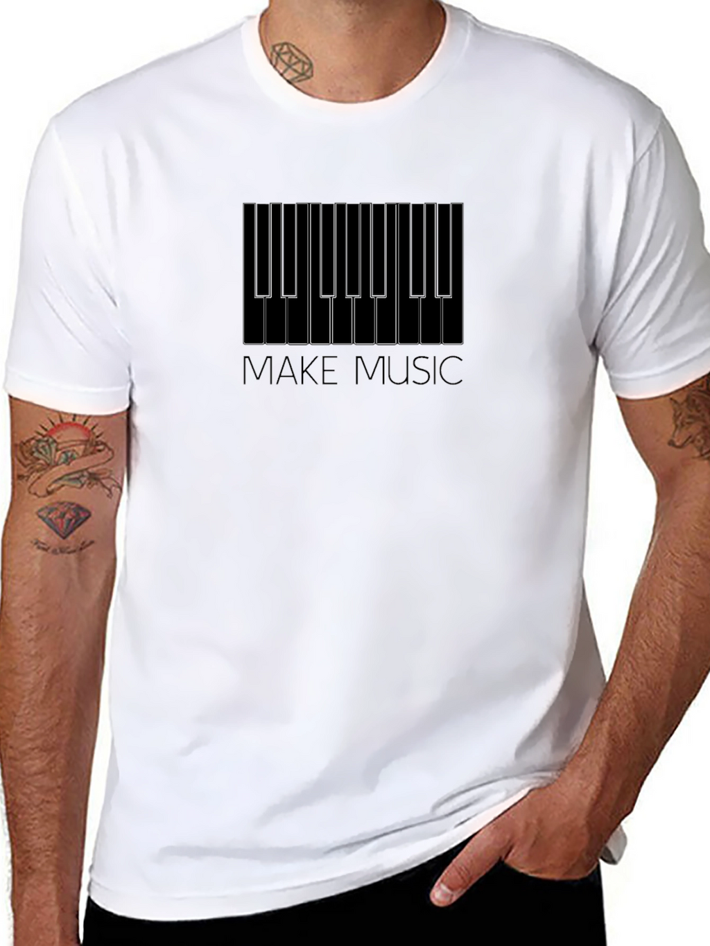 Make Music Piano Keys Graphic Tee