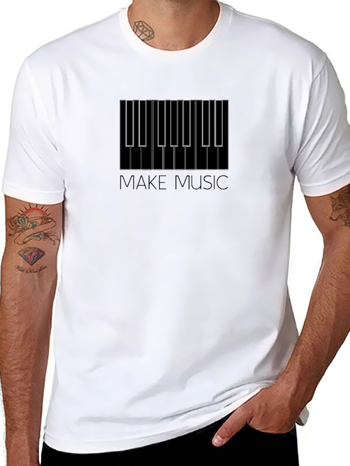 Make Music Piano Keys Graphic Tee