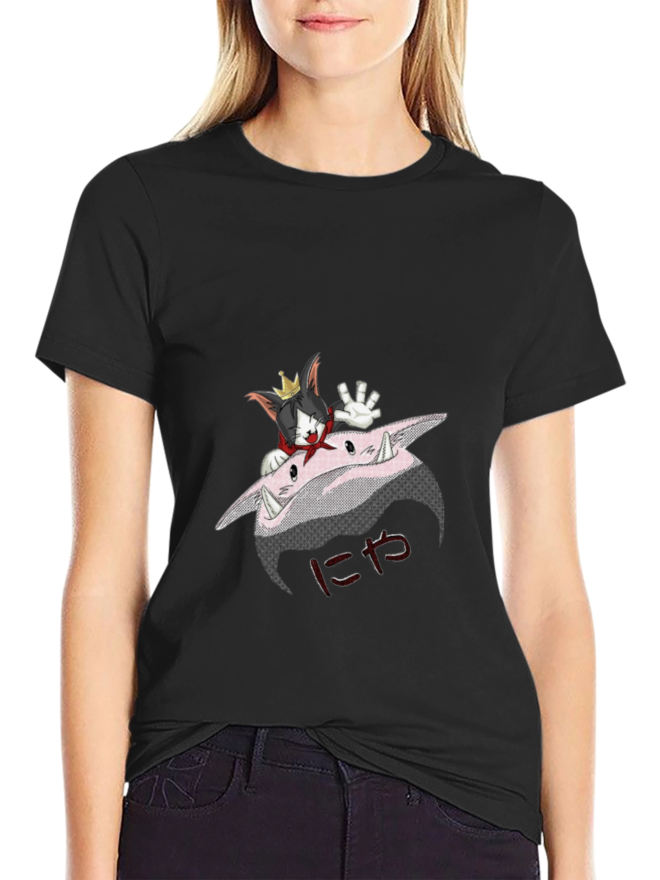 Cartoon Cat Graphic T-Shirt - Unique Design