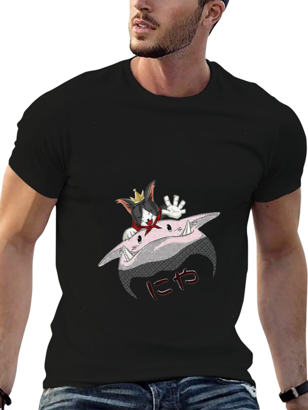Cartoon Cat Graphic T-Shirt - Unique Design