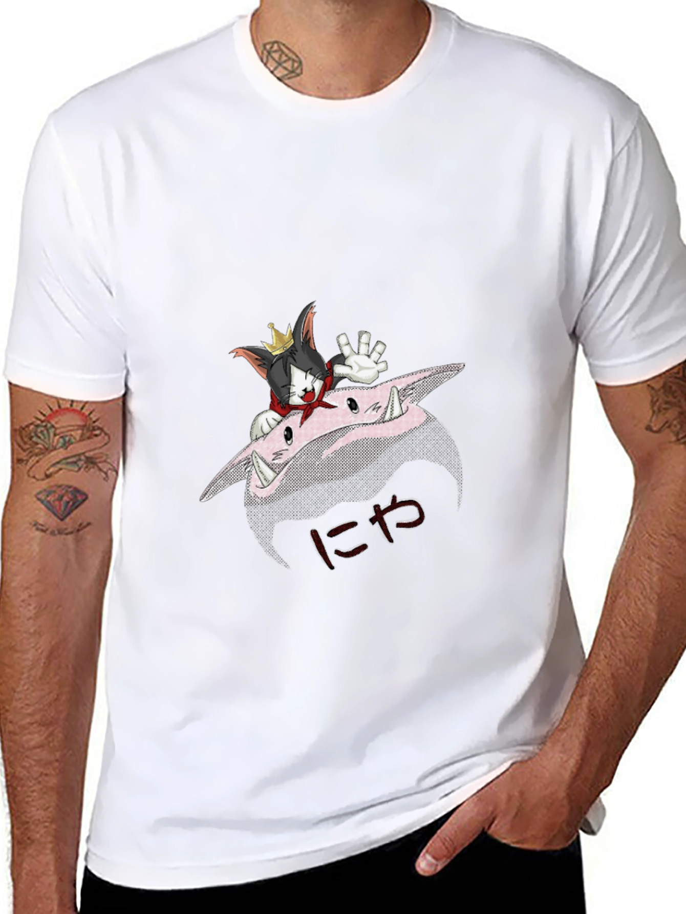 Cartoon Cat Graphic T-Shirt - Unique Design