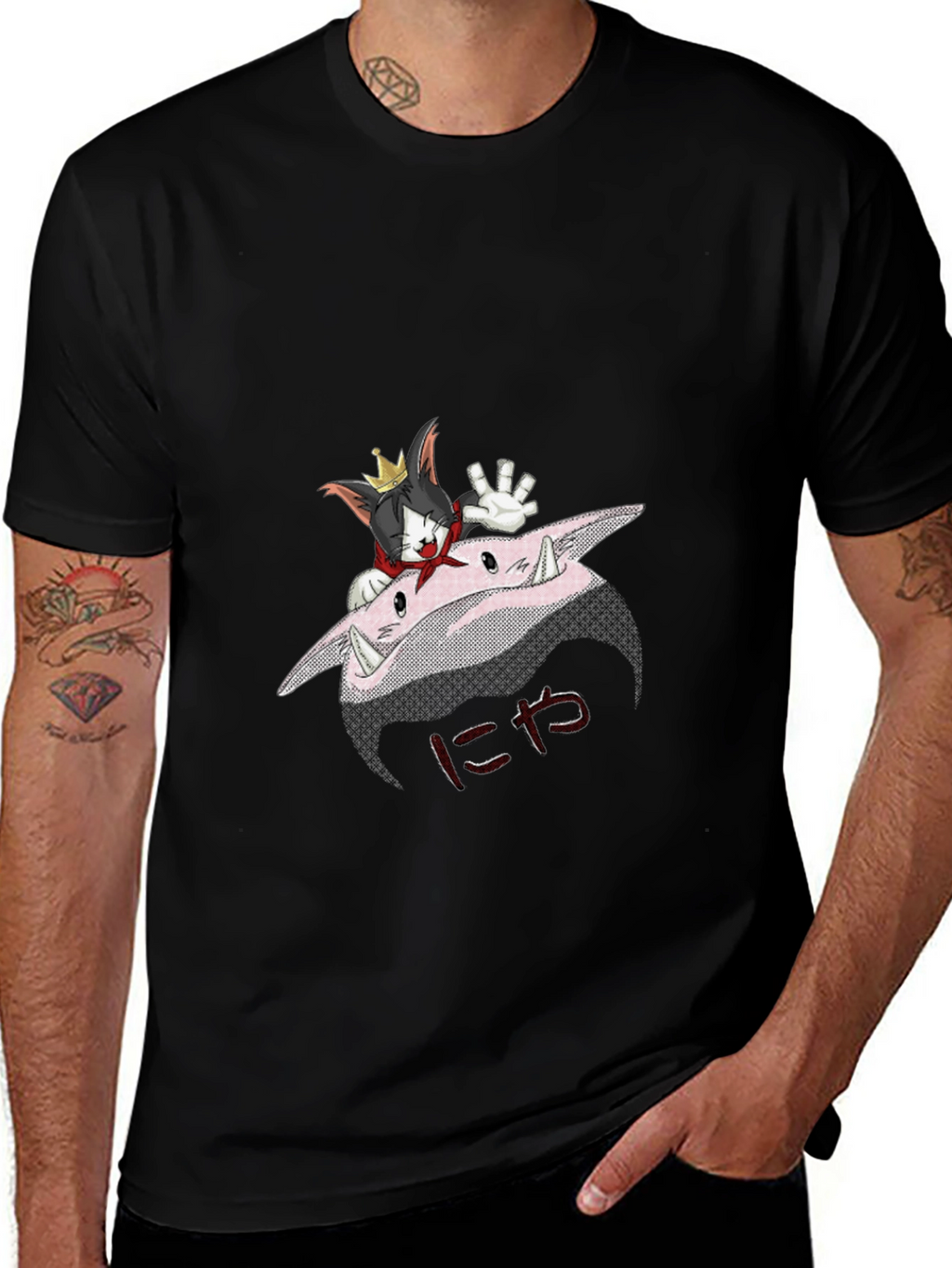 Cartoon Cat Graphic T-Shirt - Unique Design