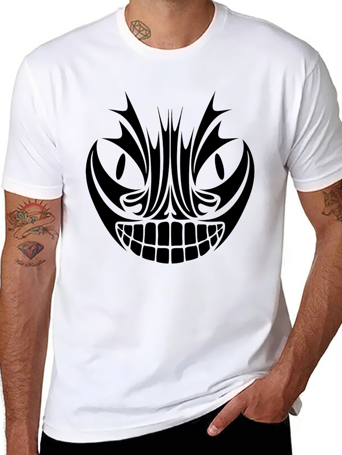 Mens Graphic Tee - Tribal Grin Design