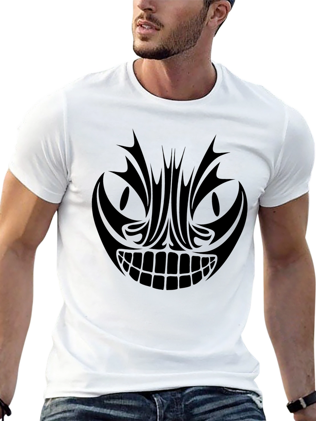 Mens Graphic Tee - Tribal Grin Design