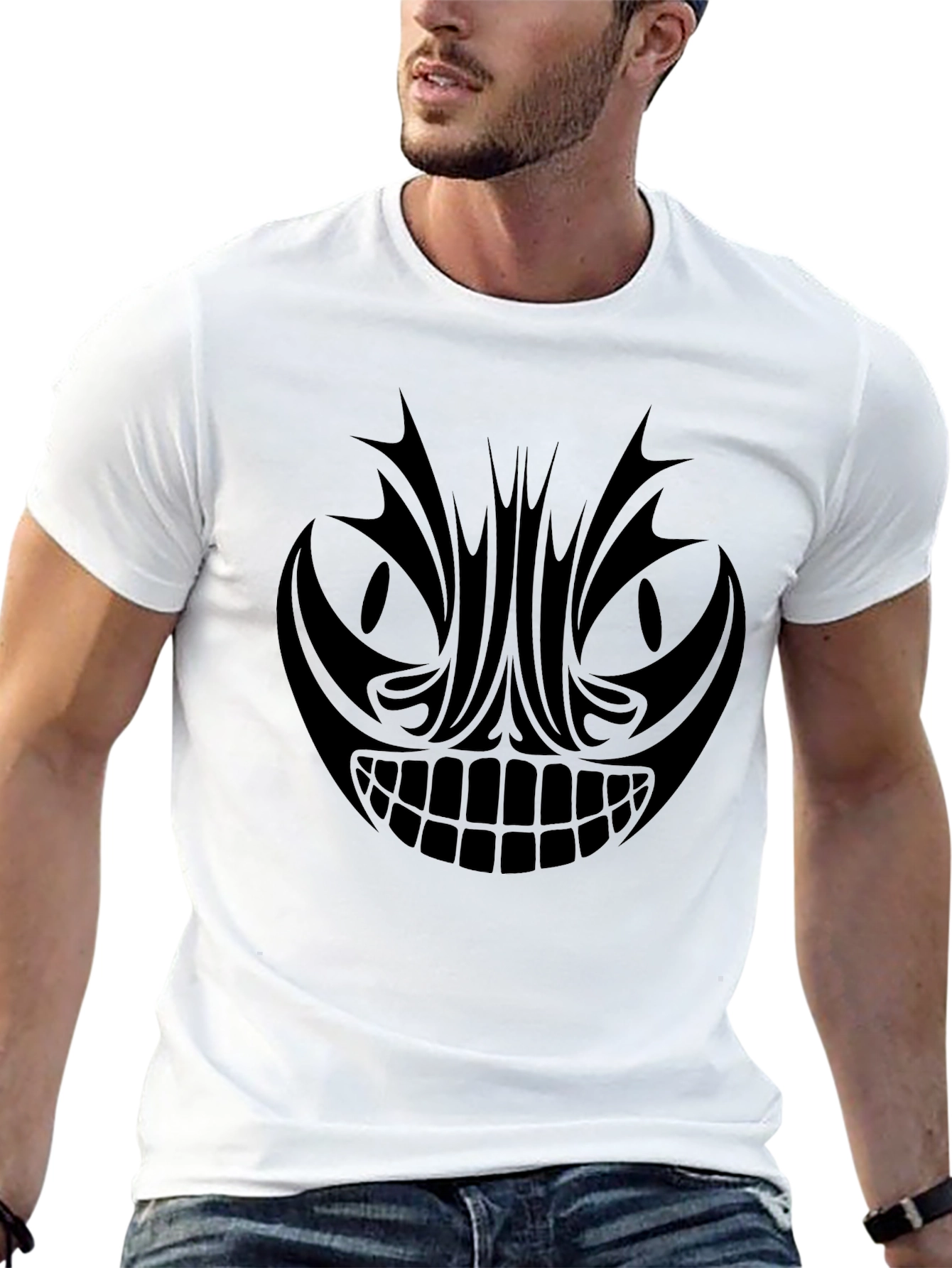 Mens Graphic Tee - Tribal Grin Design
