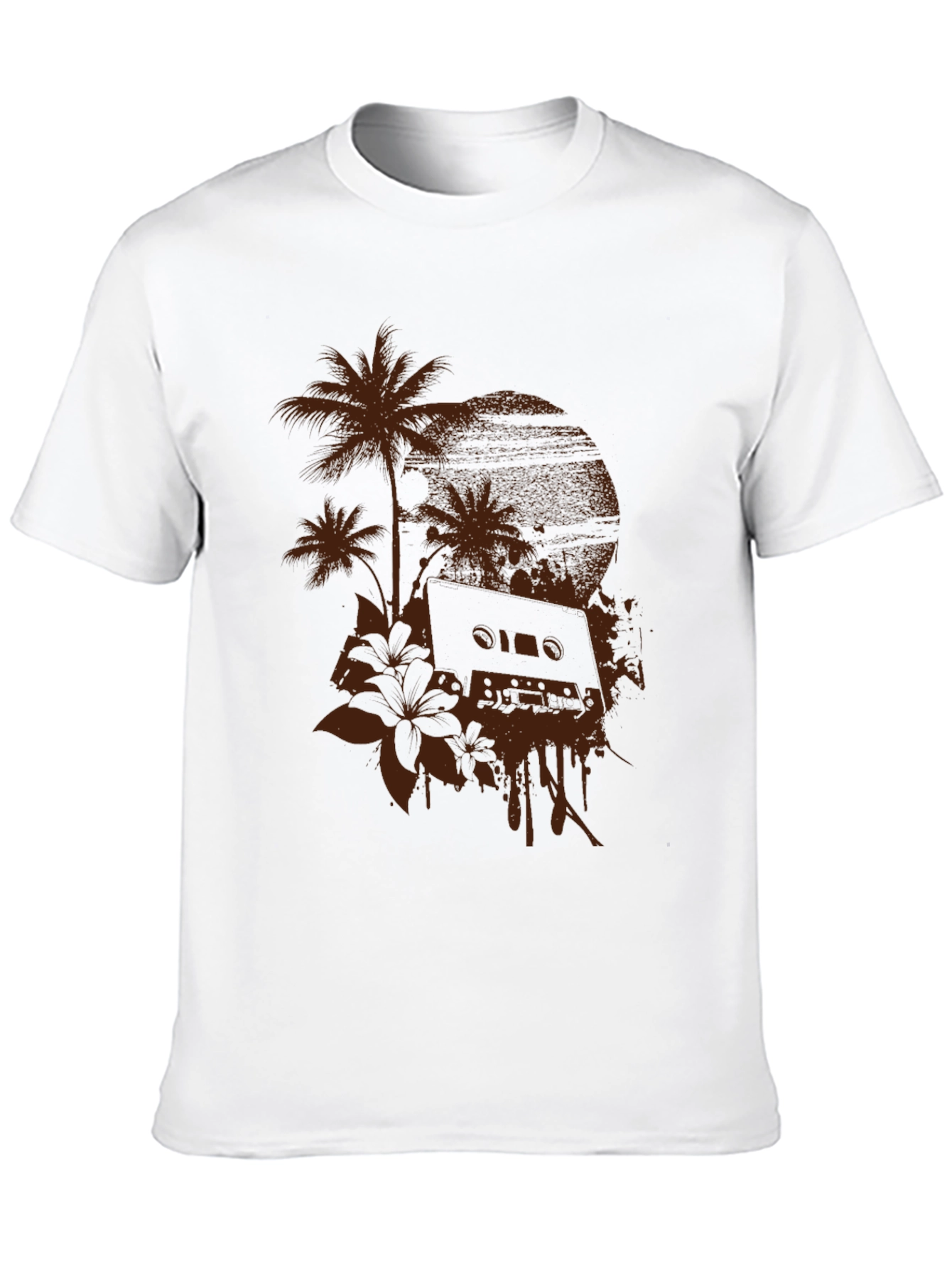 Tropical Cassette Tape Graphic T-Shirt