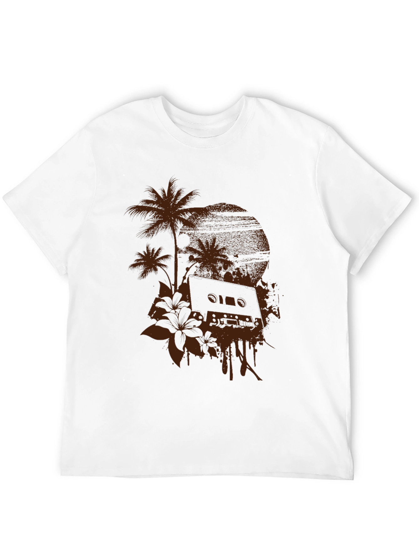 Tropical Cassette Tape Graphic T-Shirt