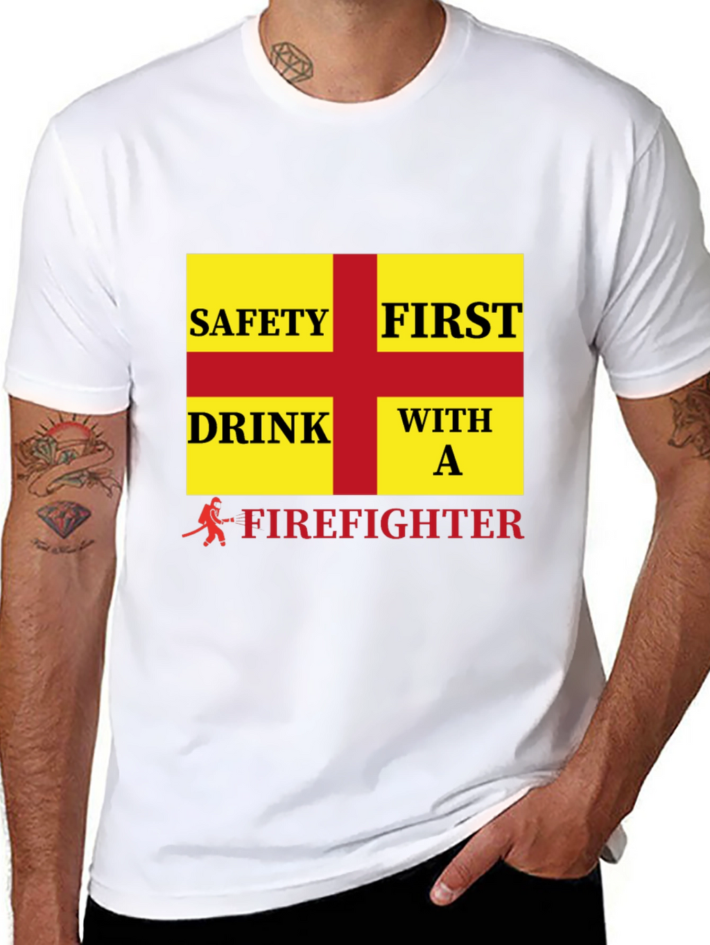 Firefighter Safety First Drink T-Shirt