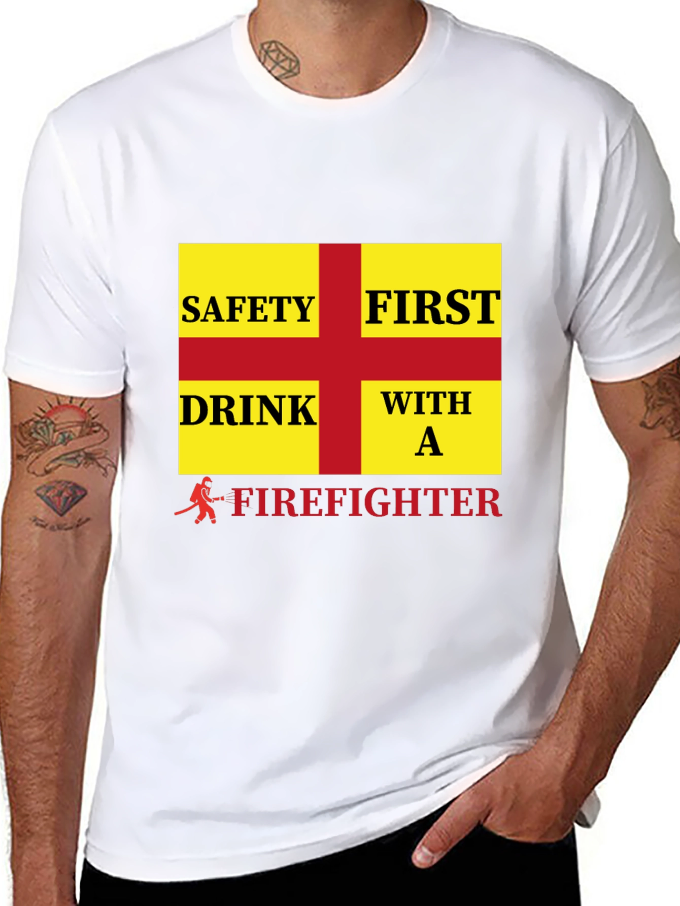 Firefighter Safety First Drink T-Shirt
