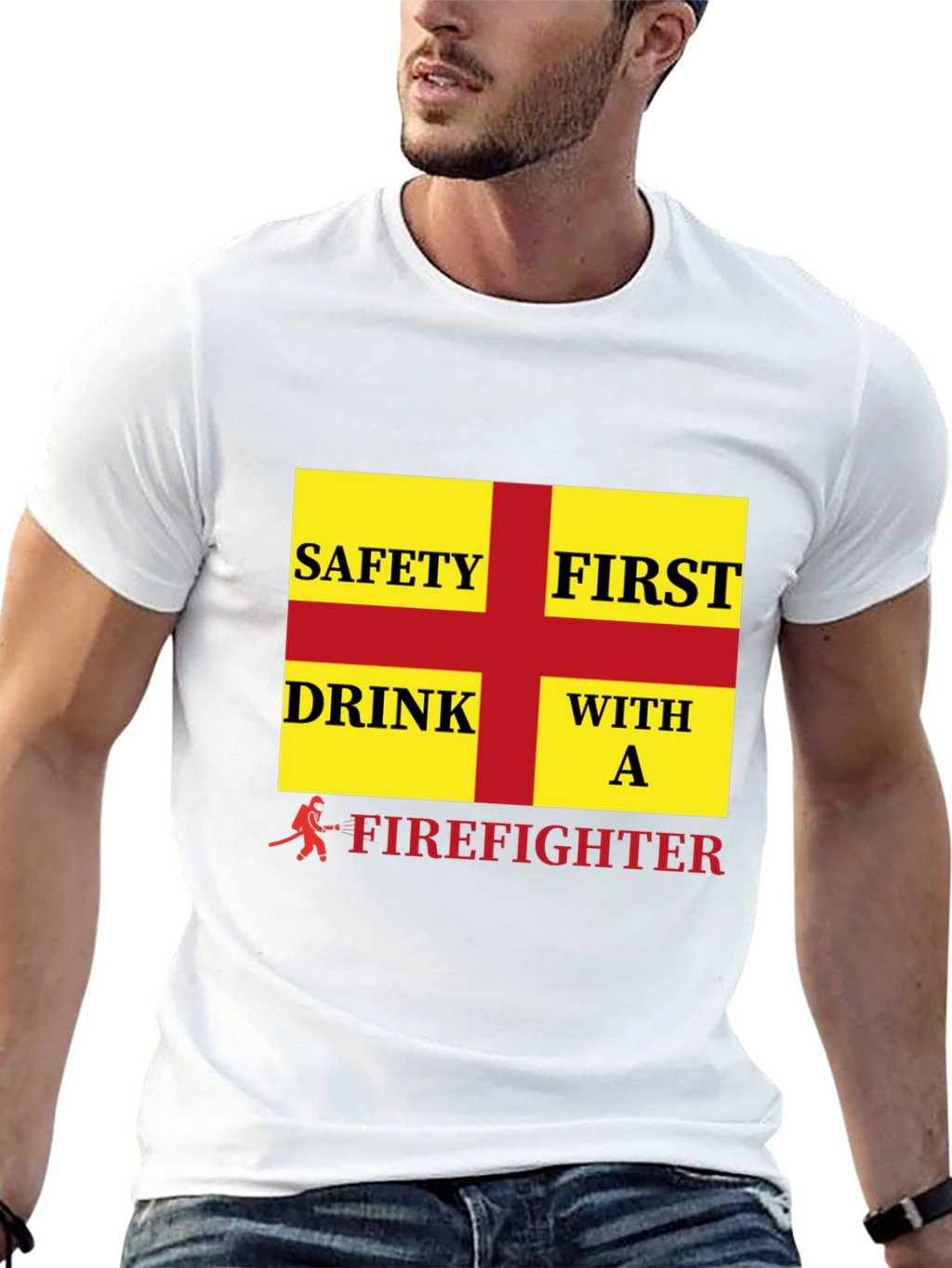Firefighter Safety First Drink T-Shirt