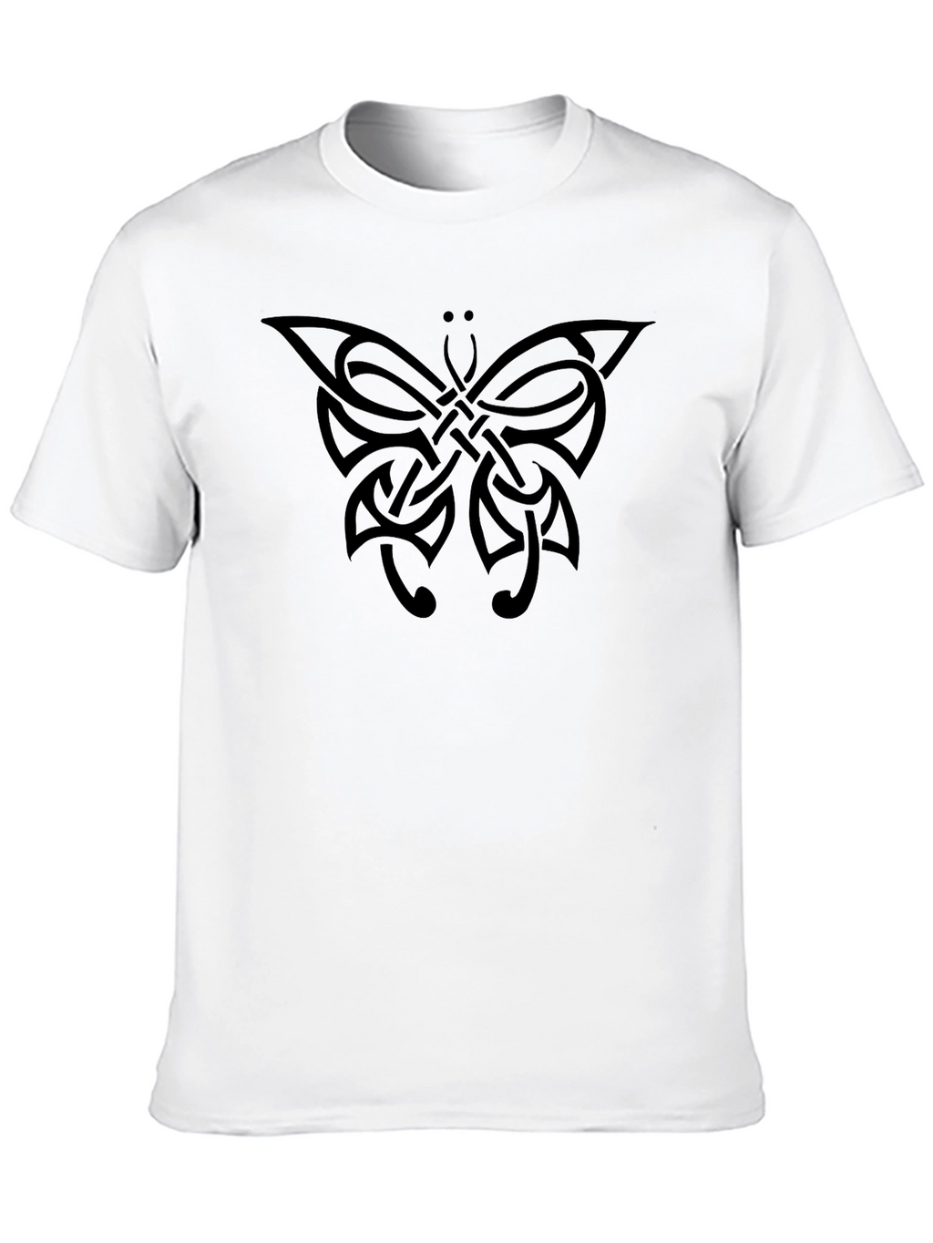 Celtic Butterfly Graphic Tee - Black Cotton T-Shirt