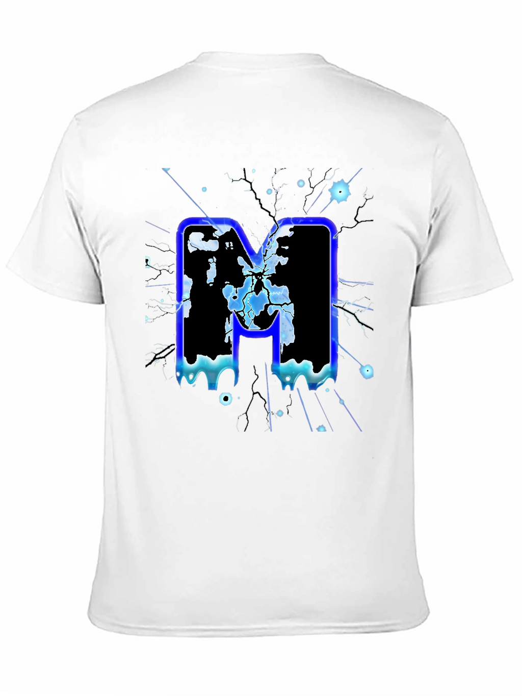 Bold Letter M Graphic Print Black T-Shirt