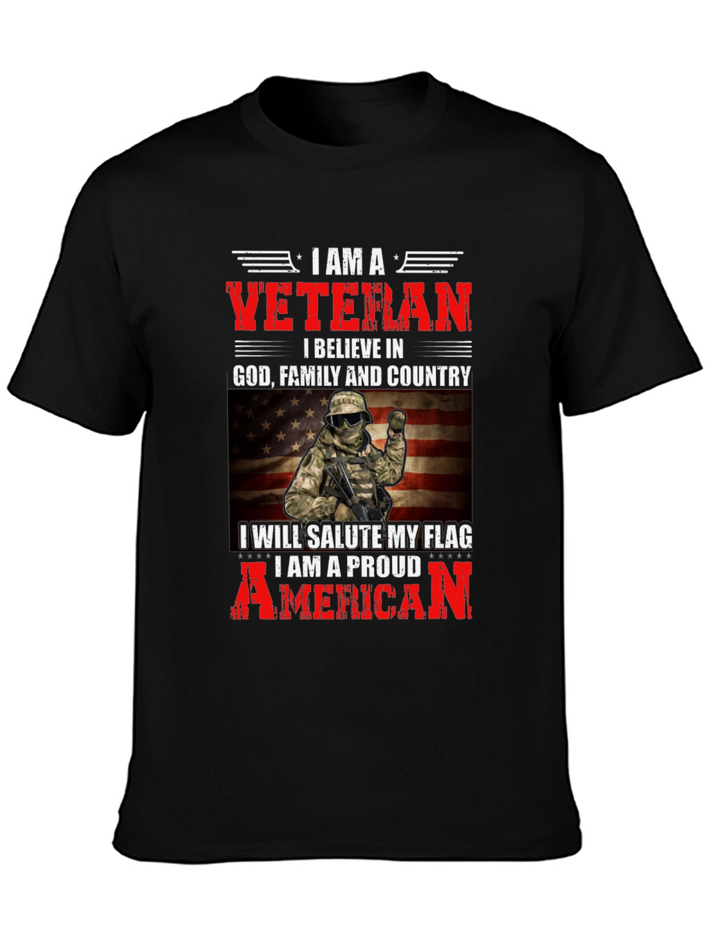 I am a Veteran T-Shirt - Patriotic American Pride