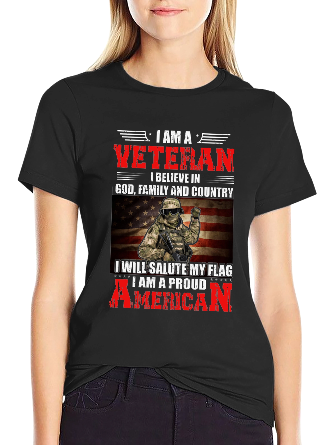 I am a Veteran T-Shirt - Patriotic American Pride