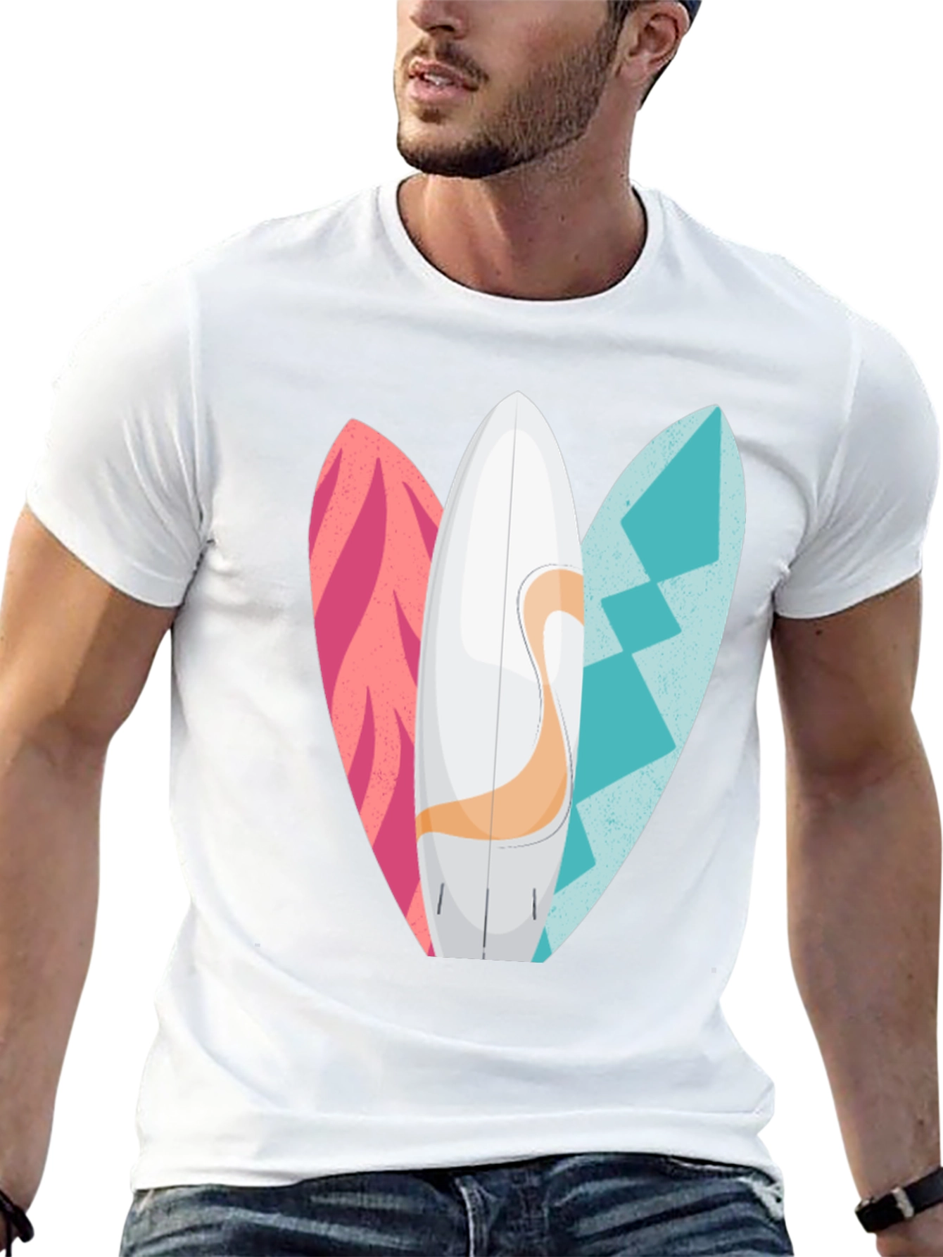 Surfboards Graphic Mens Black T-Shirt