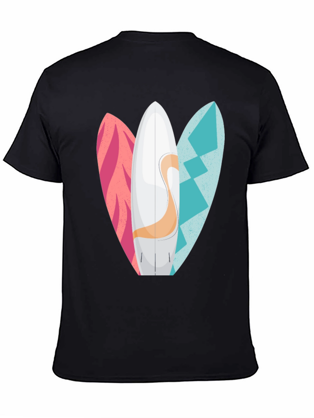 Surfboards Graphic Mens Black T-Shirt