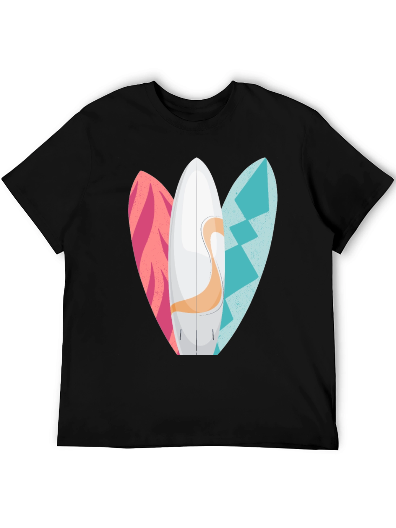 Surfboards Graphic Mens Black T-Shirt