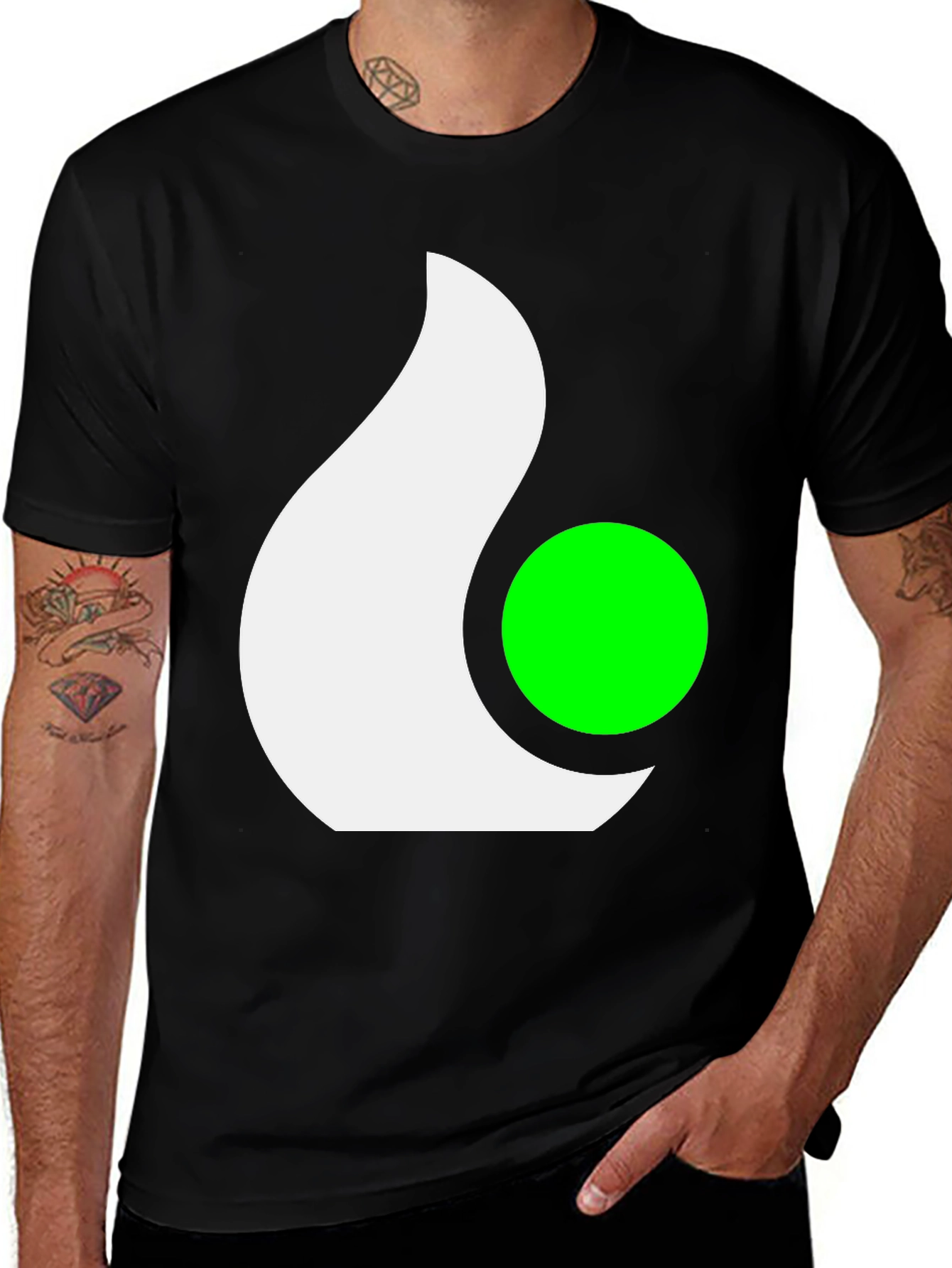 Abstract Graphic Tee - Casual Black T-Shirt