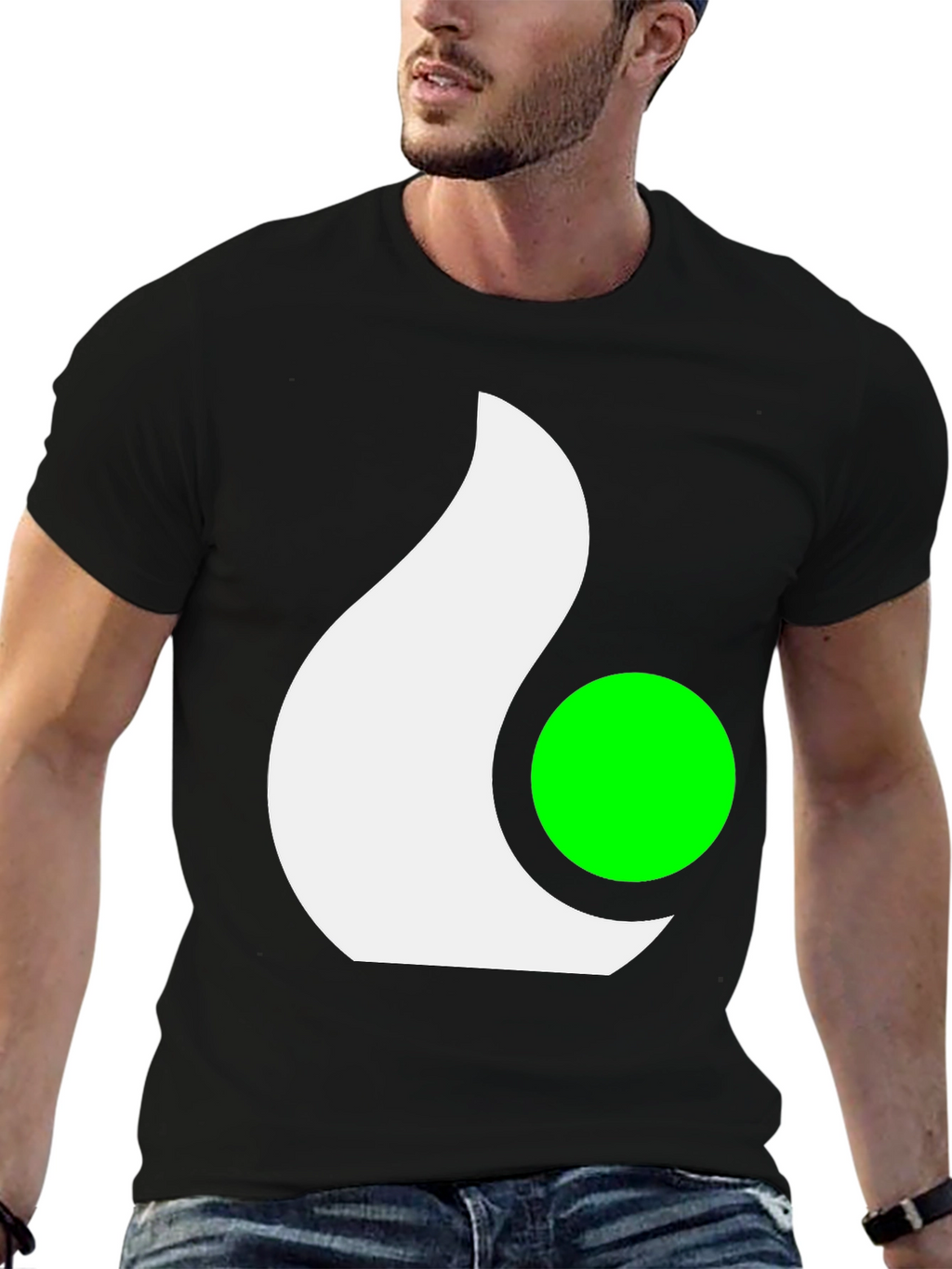 Abstract Graphic Tee - Casual Black T-Shirt