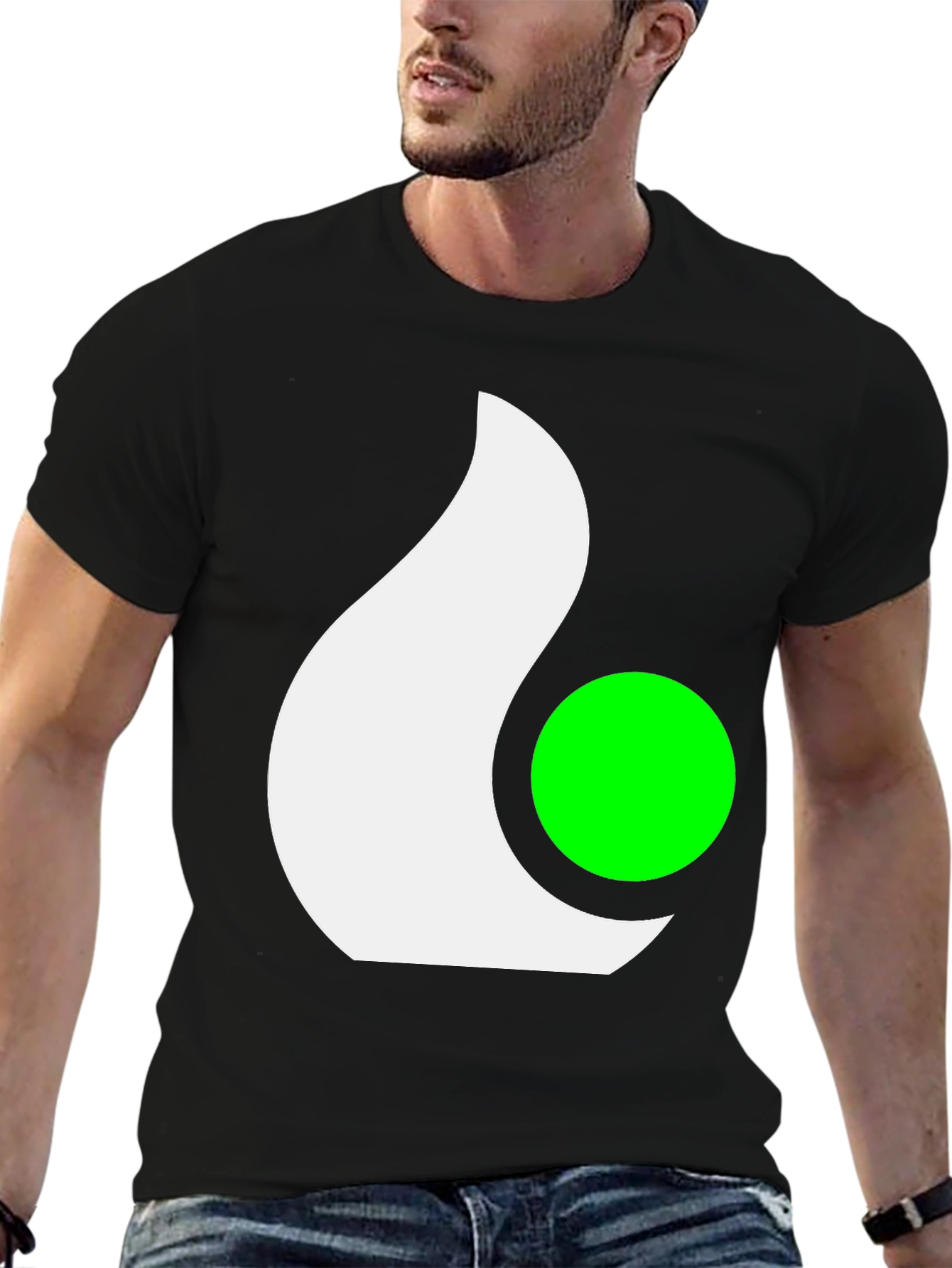 Abstract Graphic Tee - Casual Black T-Shirt