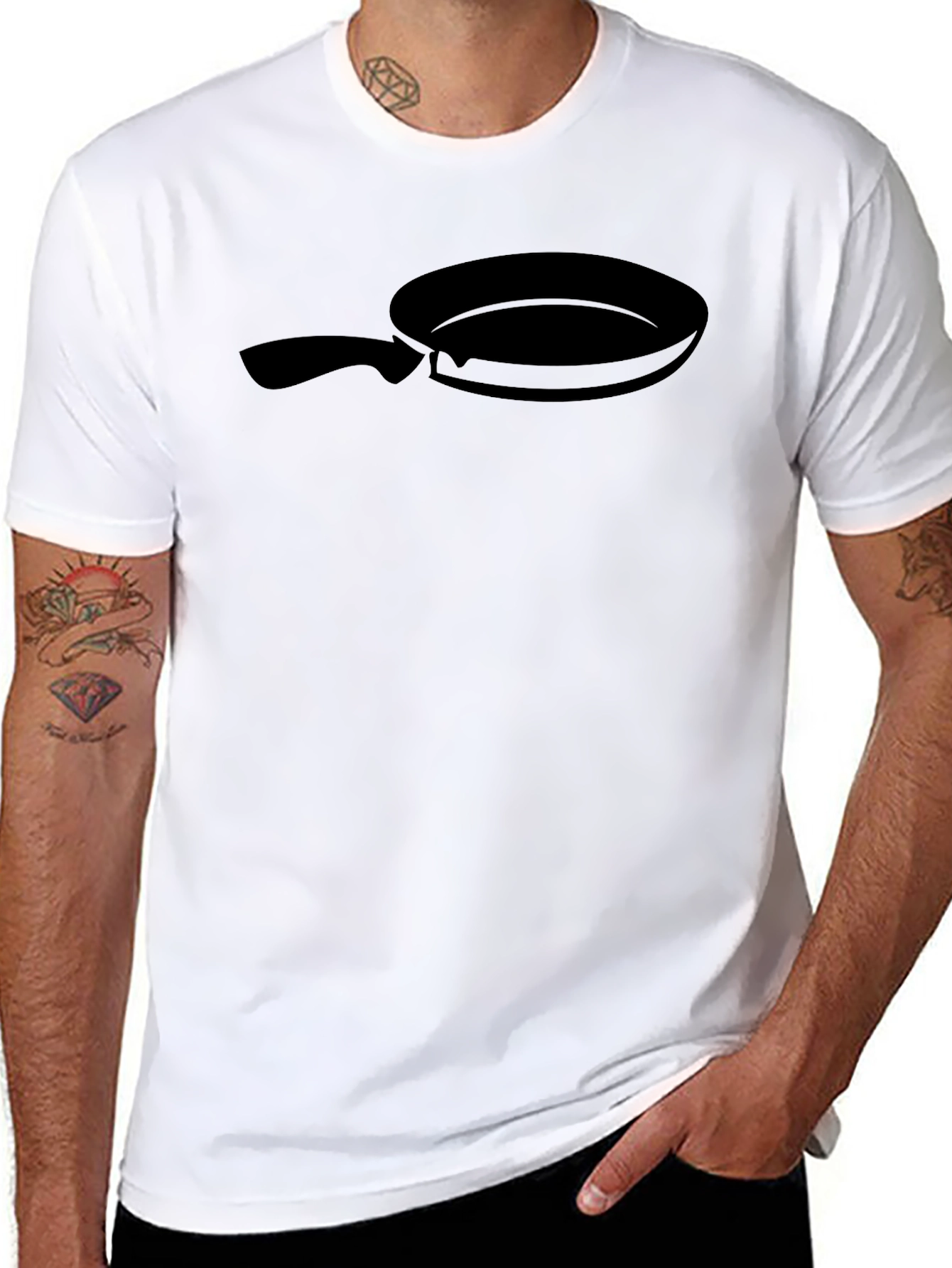 Black Frying Pan Graphic Tee - Culinary Fun!