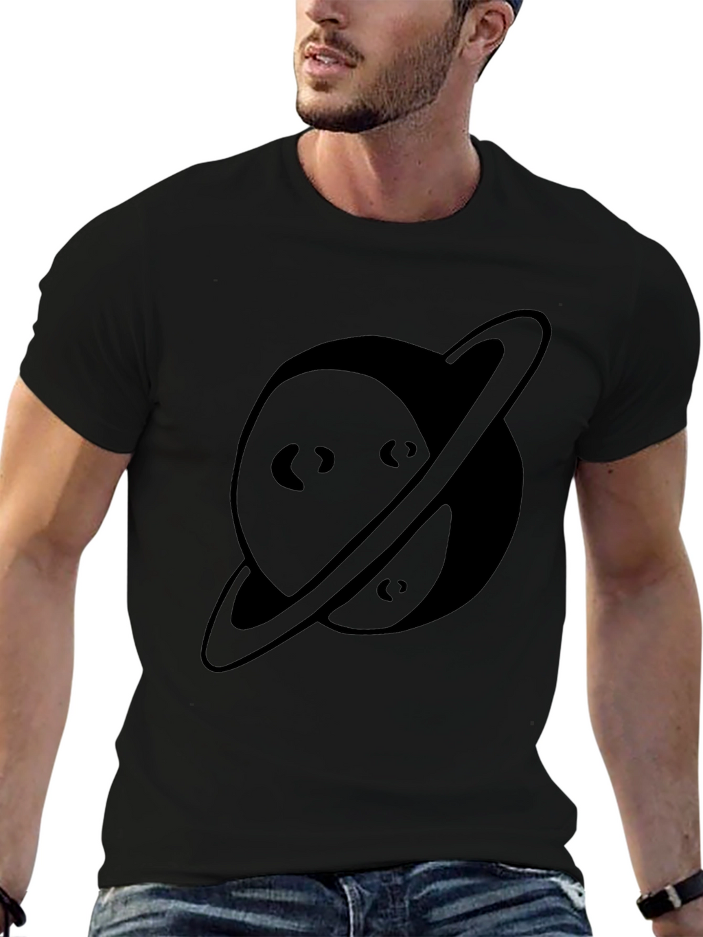 Planet Graphic Black T-Shirt - Casual Comfort