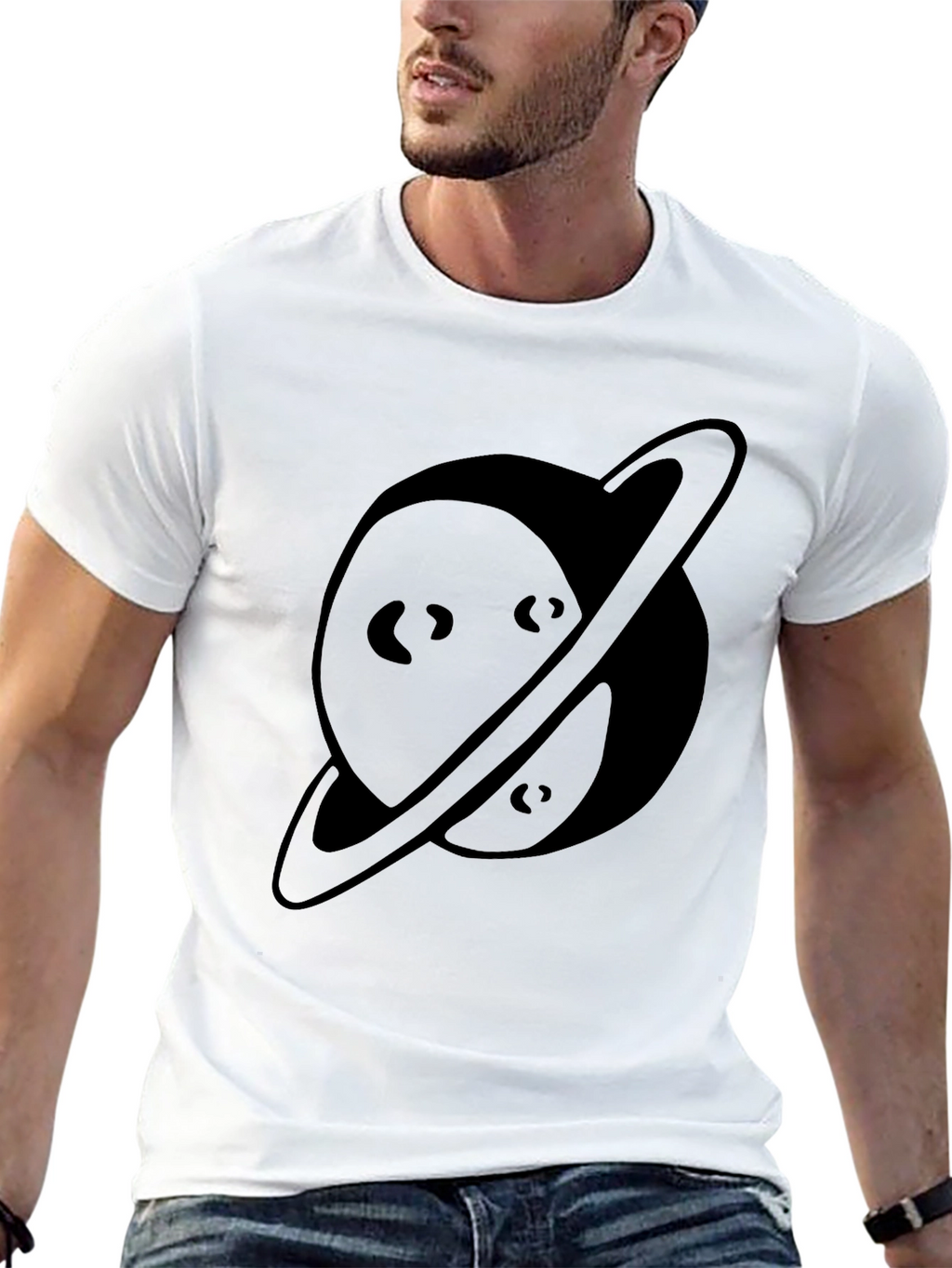 Planet Graphic Black T-Shirt - Casual Comfort