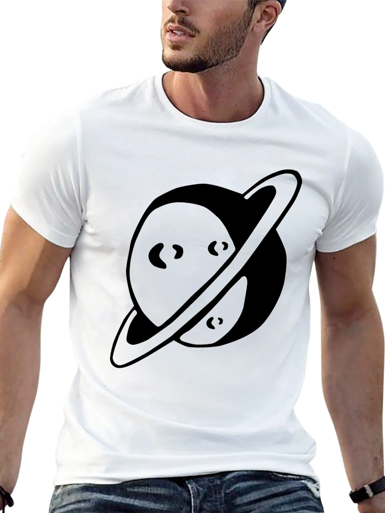 Planet Graphic Black T-Shirt - Casual Comfort