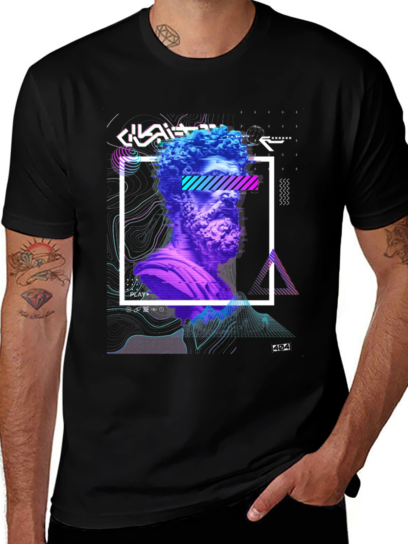 Statue Graphic Tee - Modern Art Shirt