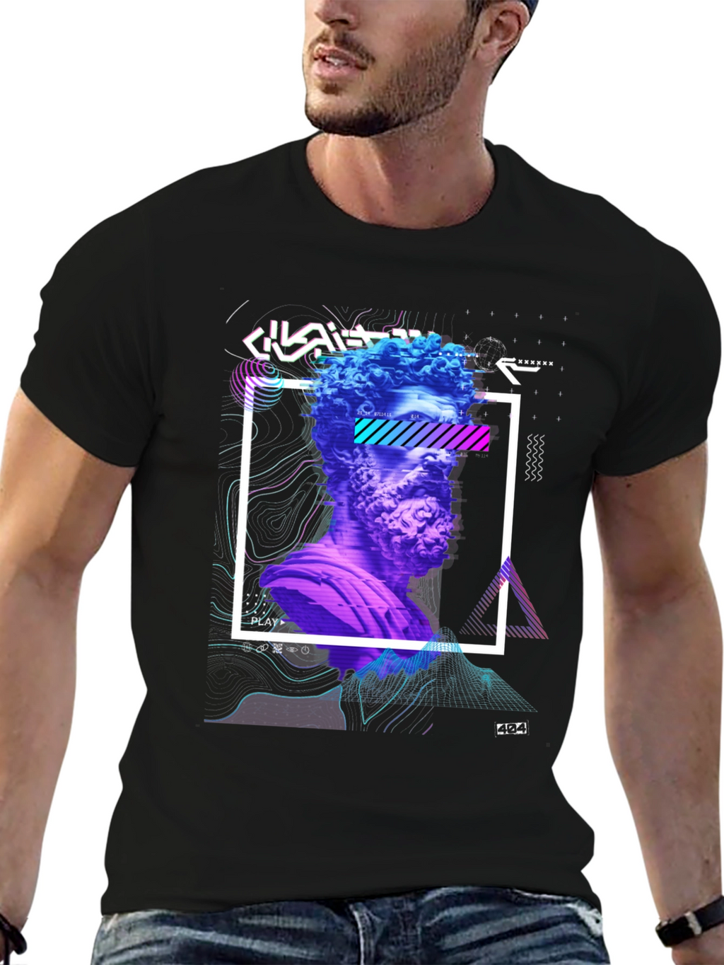 Statue Graphic Tee - Modern Art Shirt