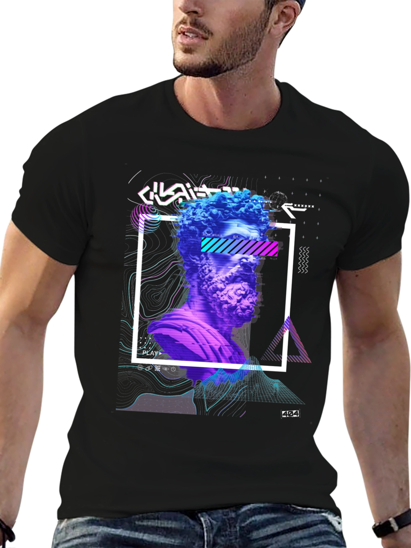 Statue Graphic Tee - Modern Art Shirt