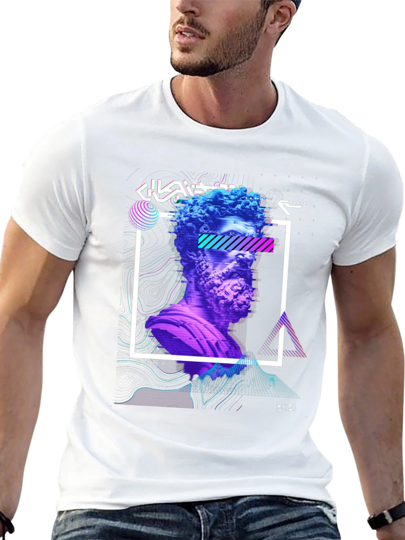 Statue Graphic Tee - Modern Art Shirt