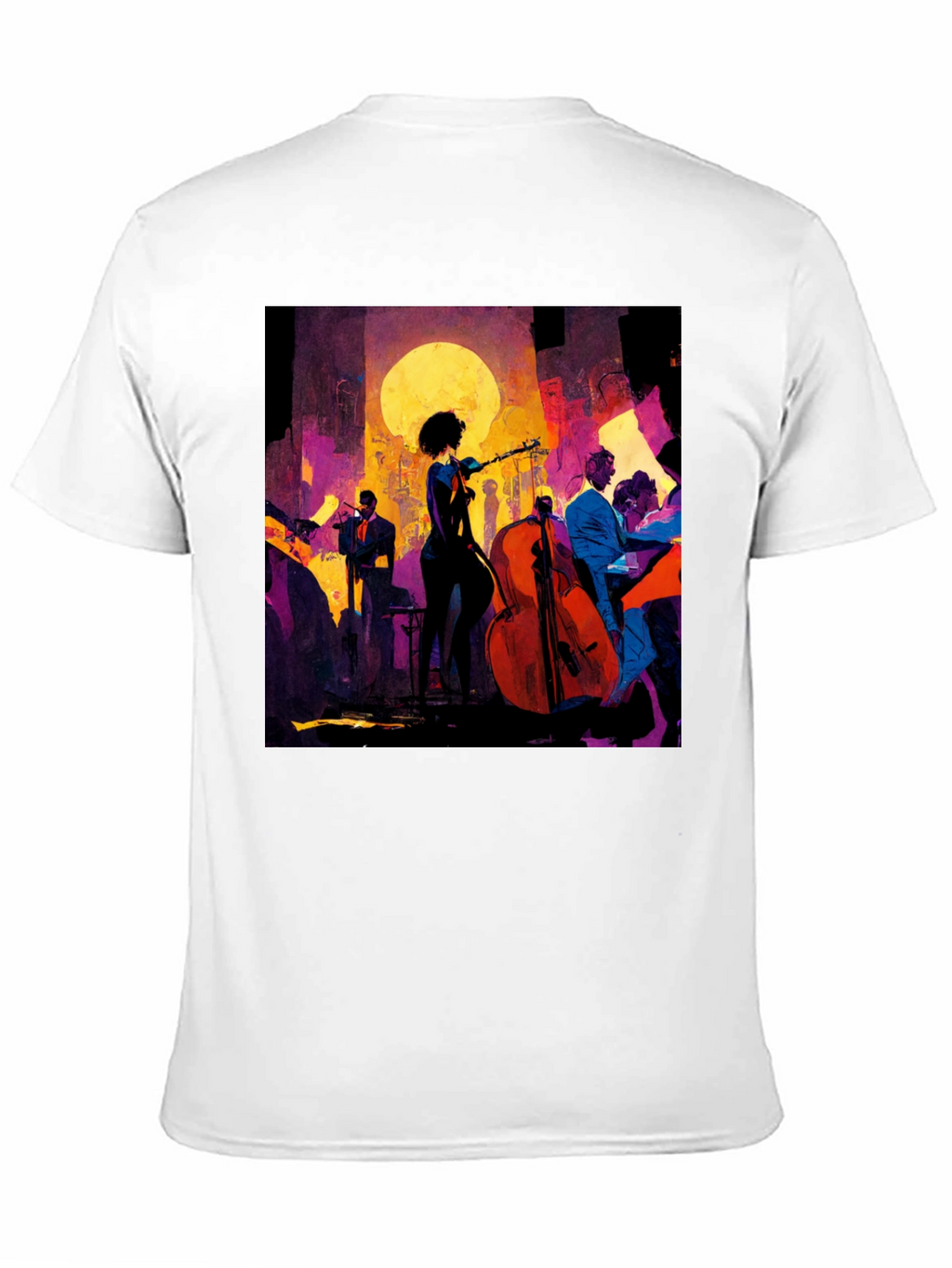 Jazz Night Graphic Tee - Black Cotton T-Shirt