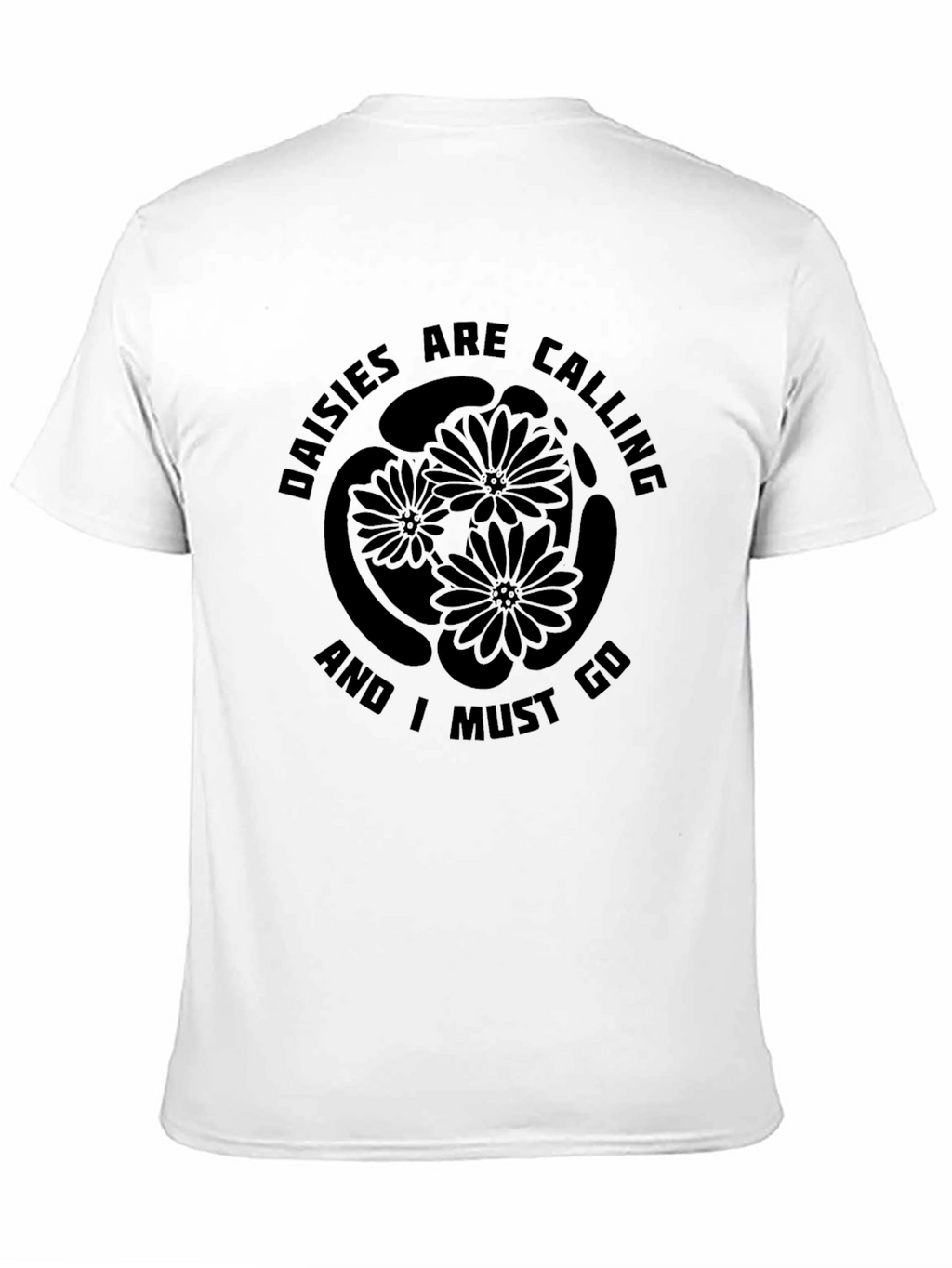 Daisies Are Calling Mens Black T-Shirt