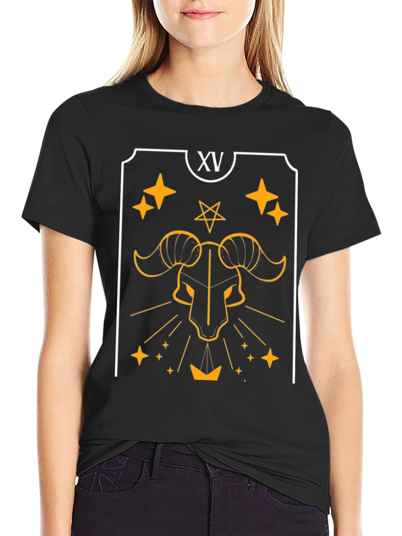 Devil Tarot Card Graphic Tee - Black