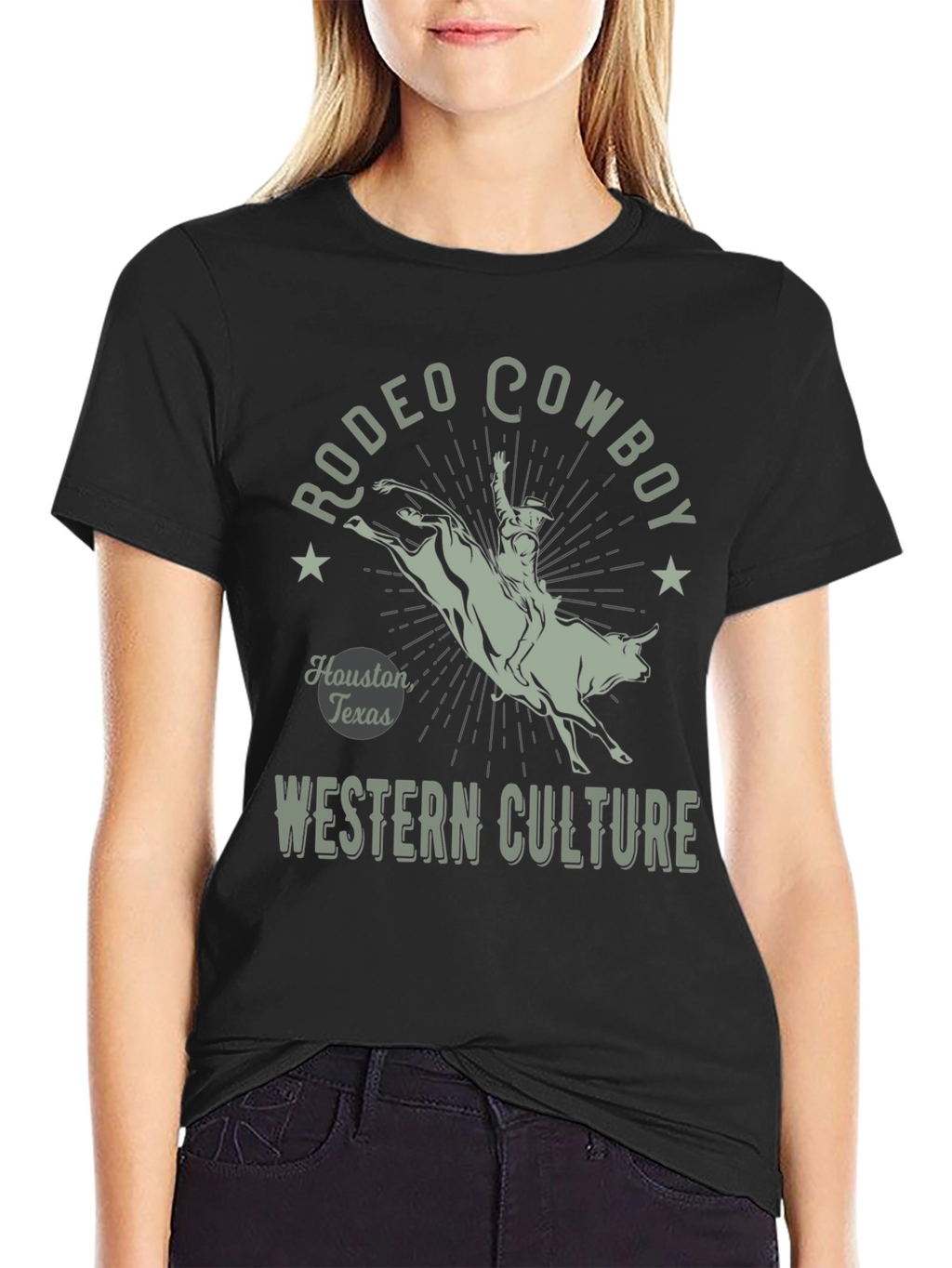 Rodeo Cowboy Graphic Tee - Western Culture Black T-Shirt