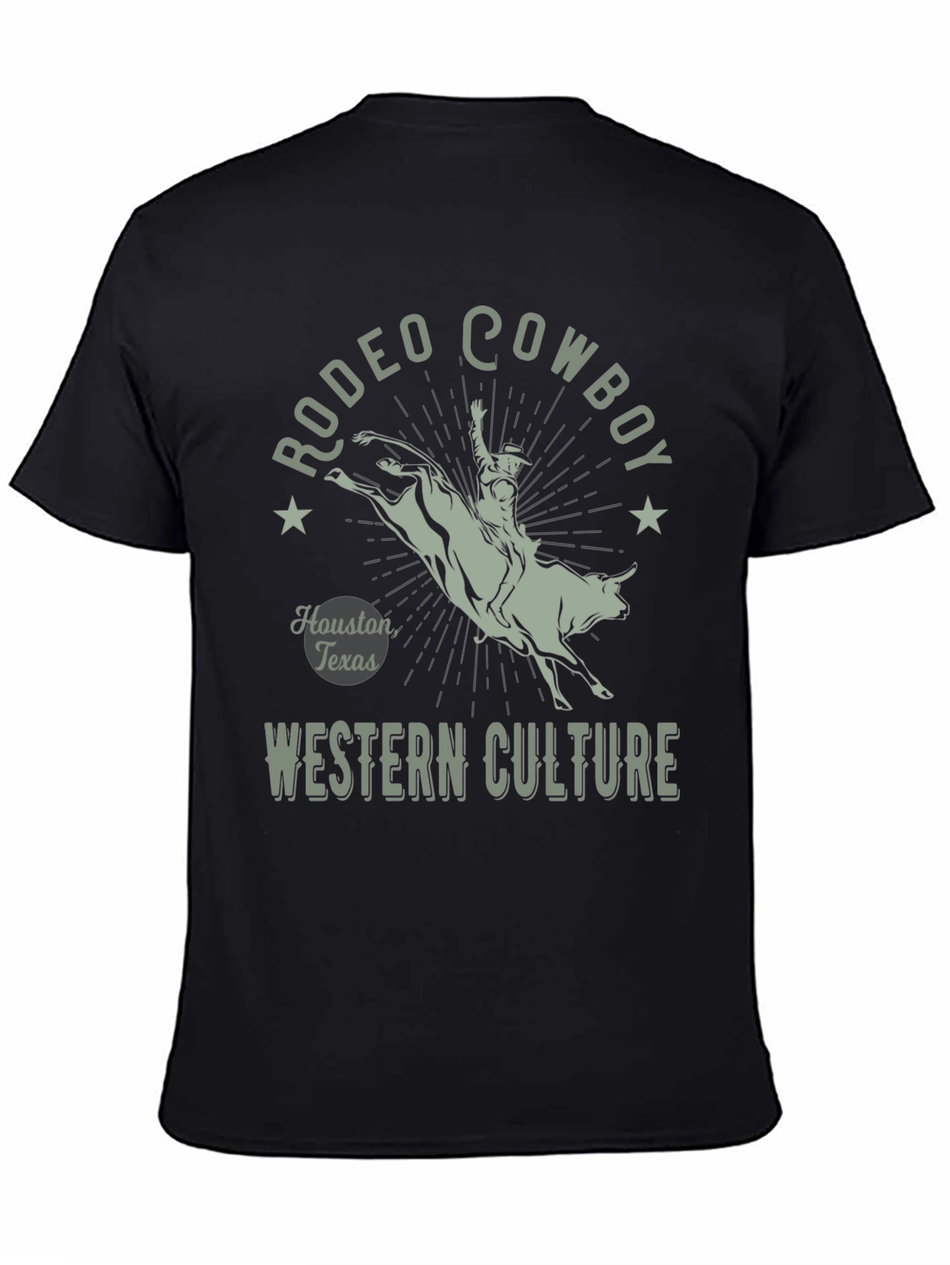 Rodeo Cowboy Graphic Tee - Western Culture Black T-Shirt