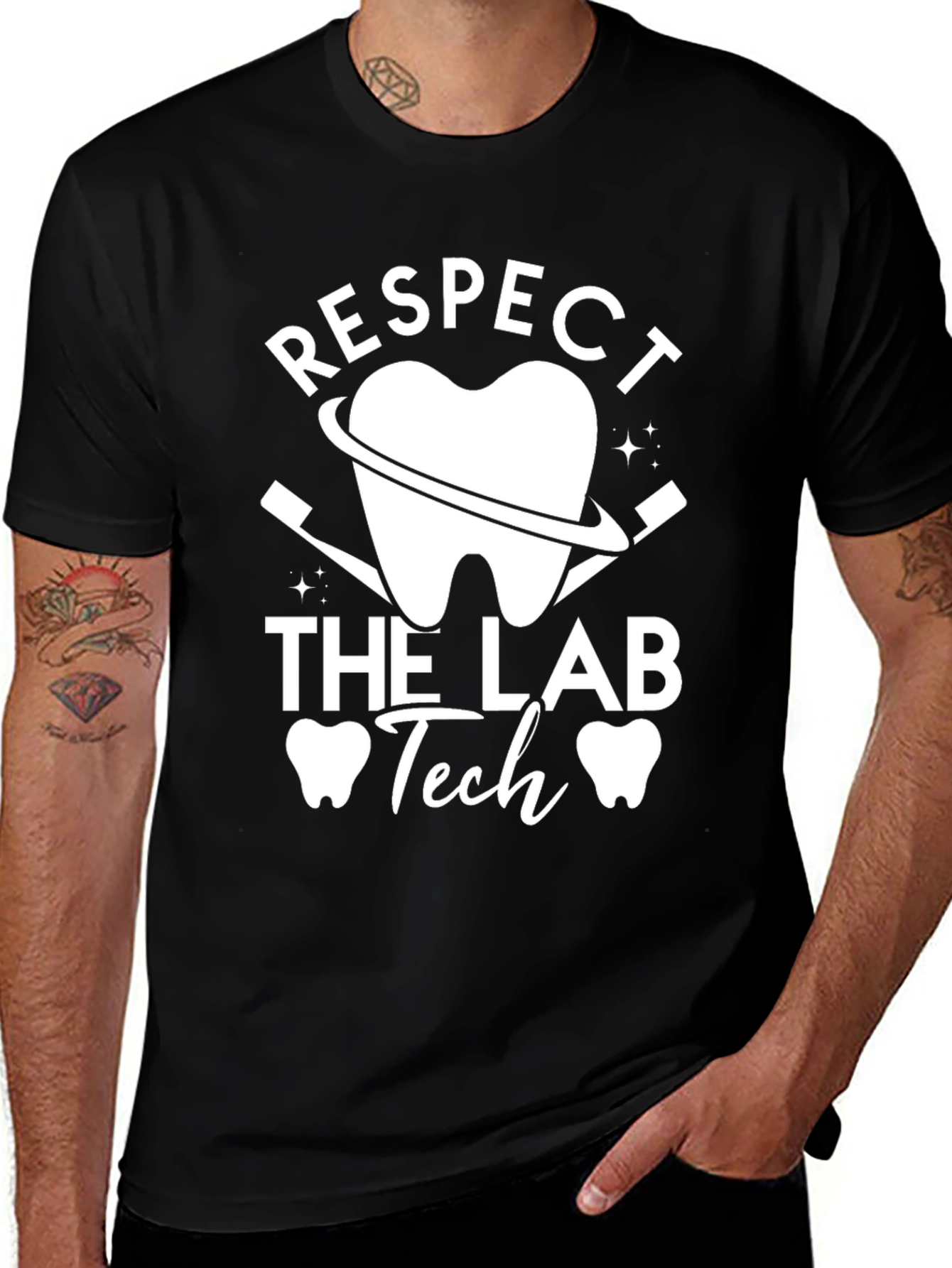 Respect the Lab Tech T-Shirt Dental Hygienist Gift