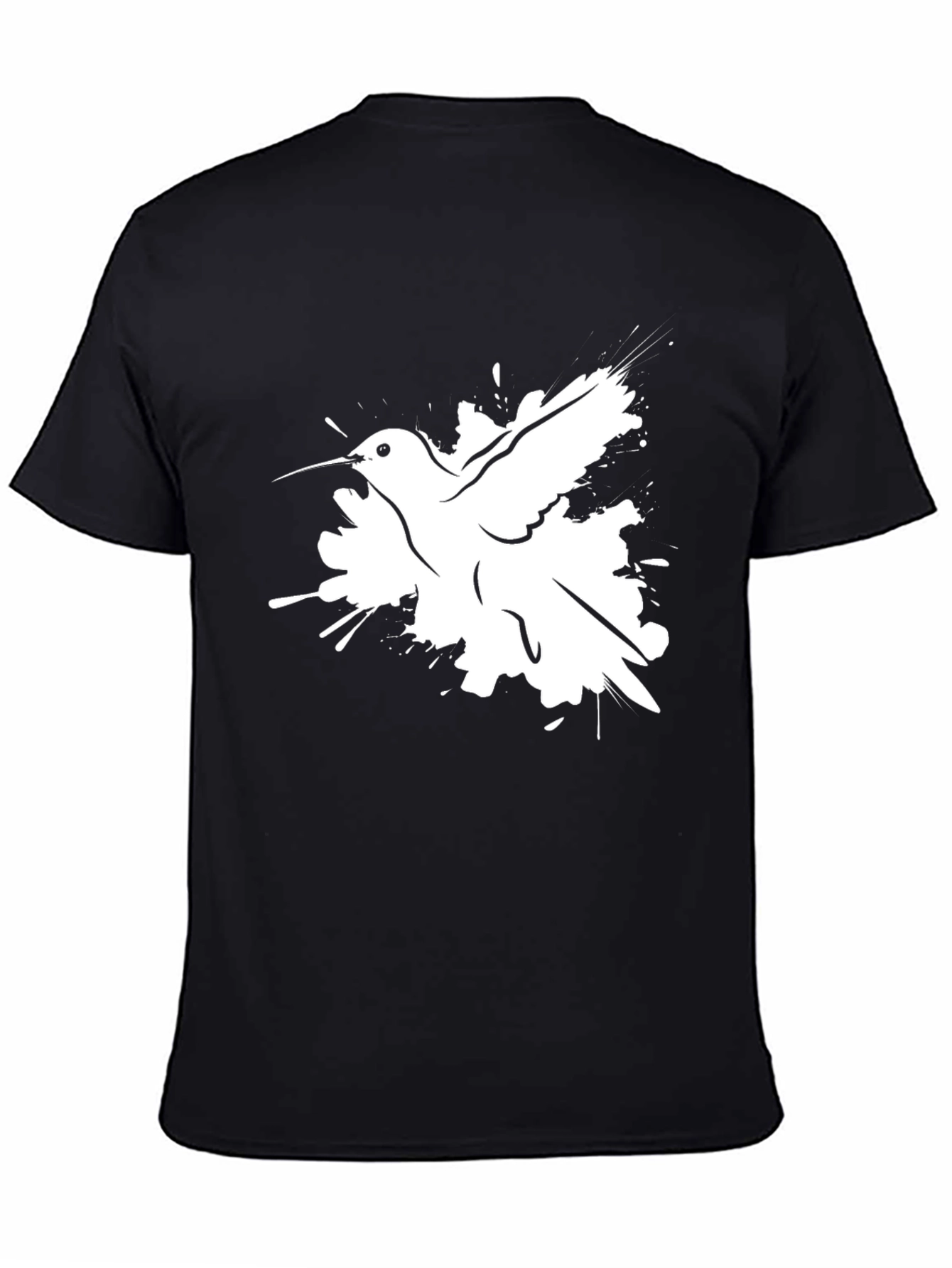 Hummingbird Graphic Print Black T-Shirt