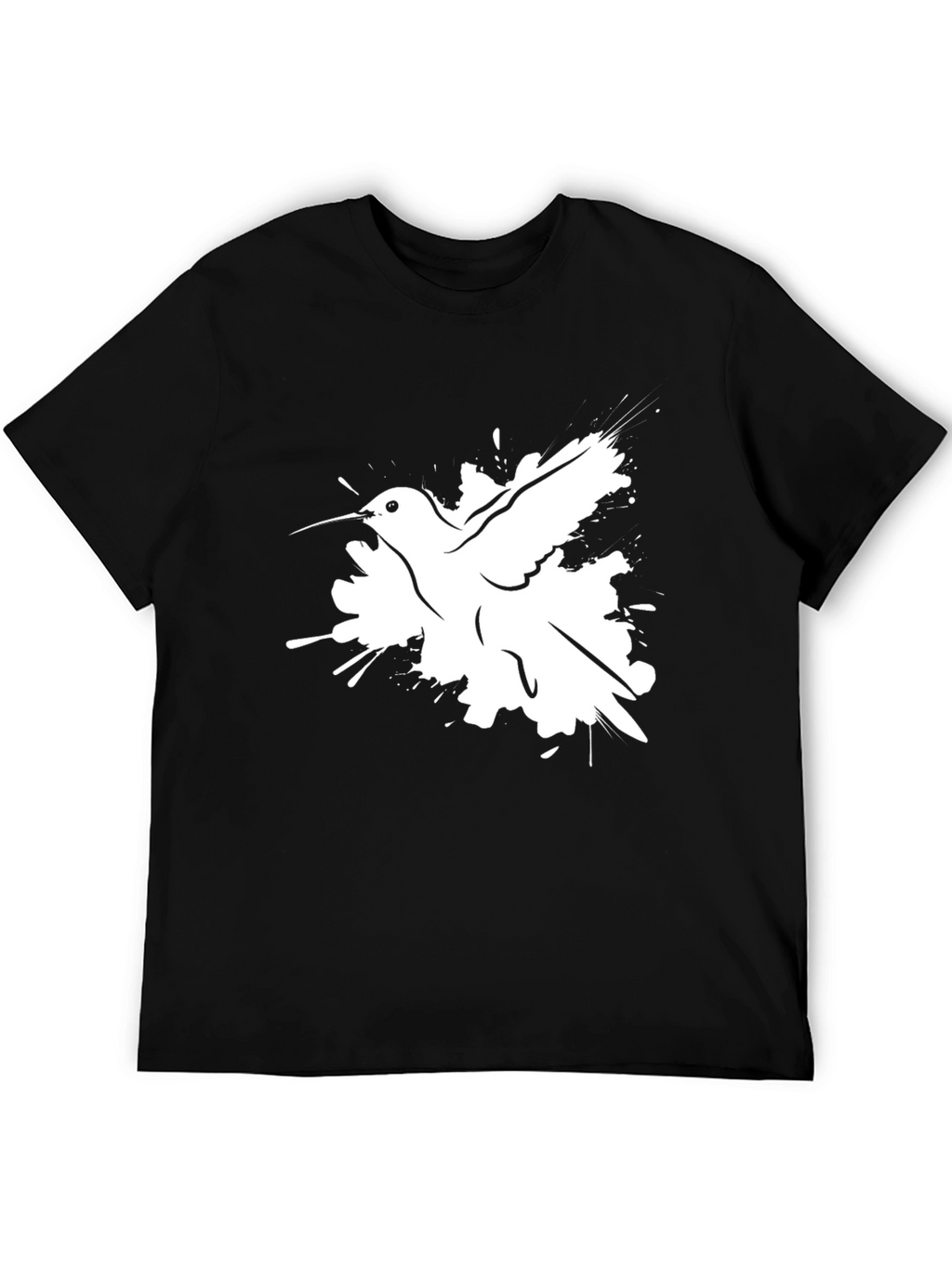 Hummingbird Graphic Print Black T-Shirt
