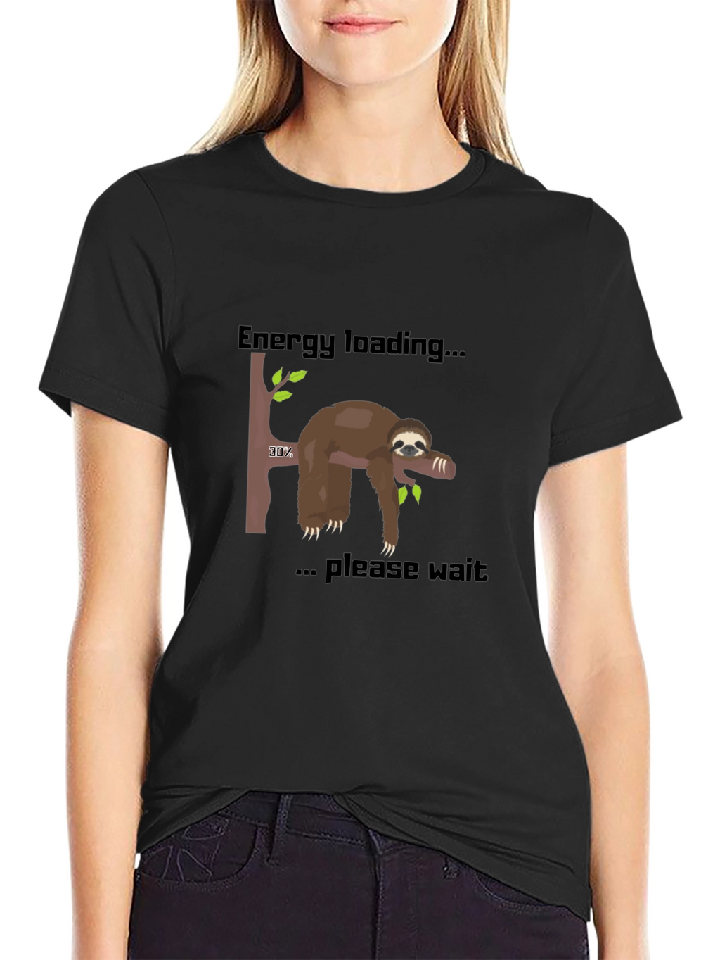Energy Loading Sloth T-Shirt - Funny Graphic Tee