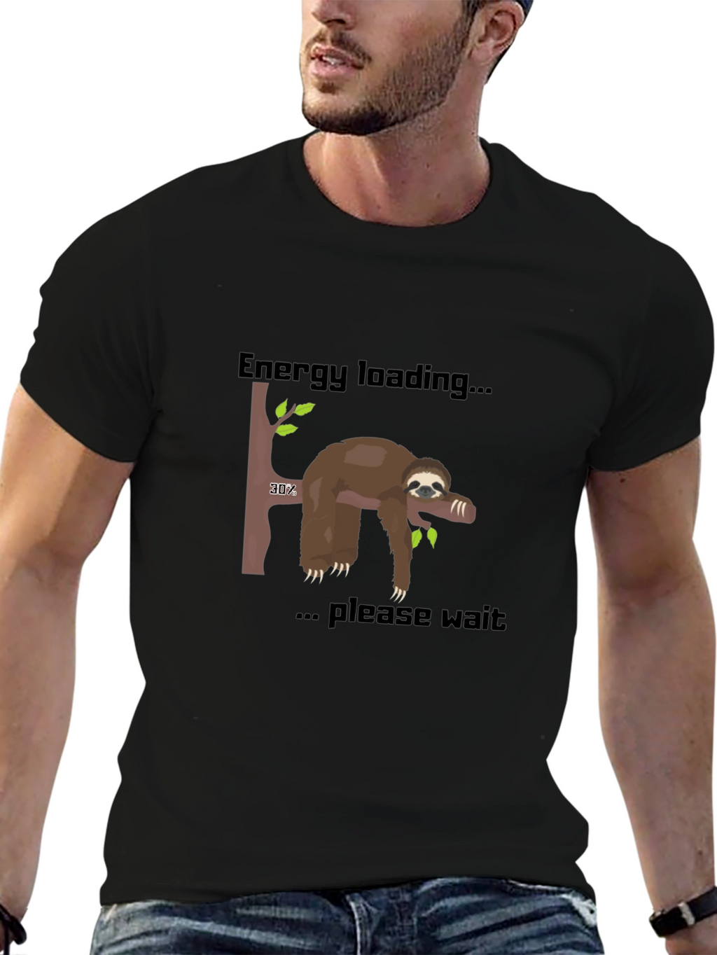 Energy Loading Sloth T-Shirt - Funny Graphic Tee