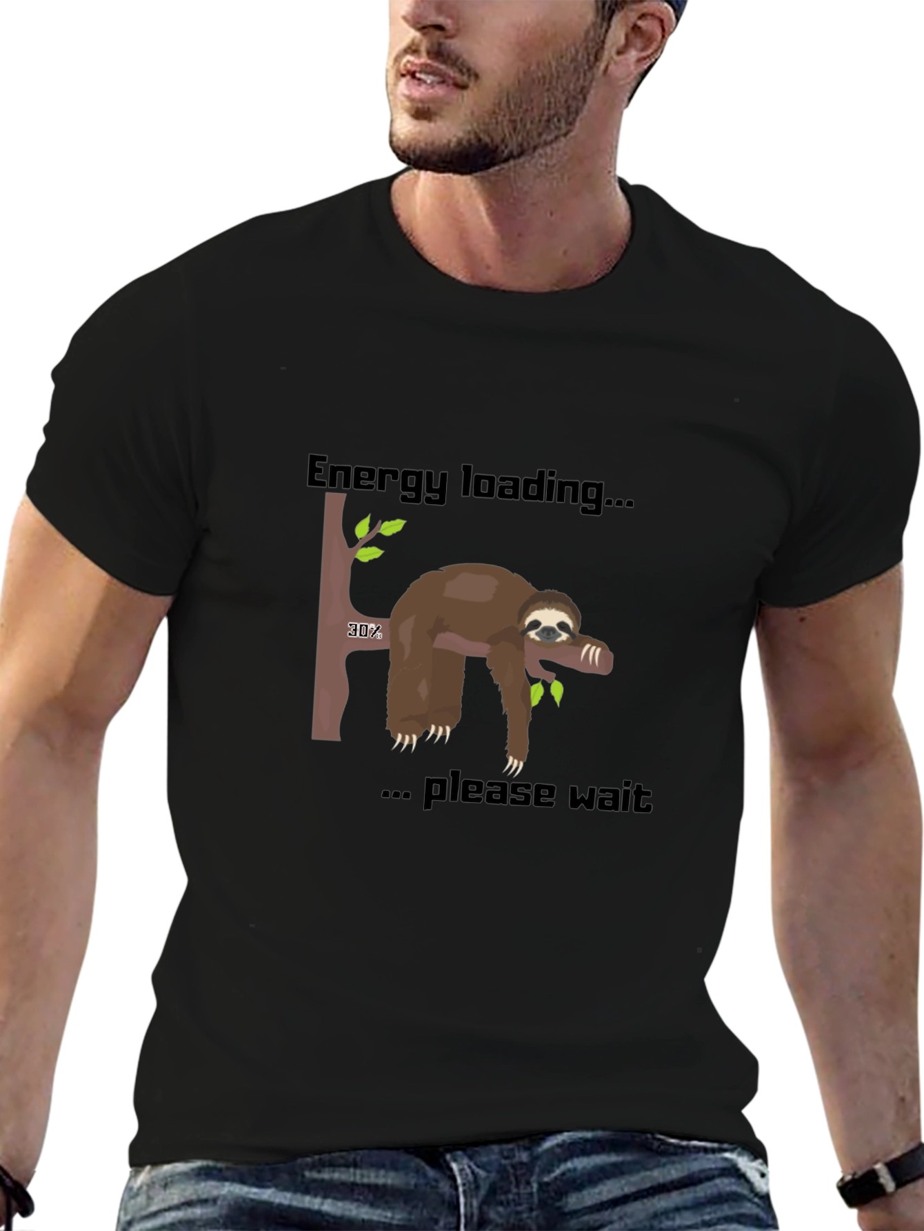Energy Loading Sloth T-Shirt - Funny Graphic Tee
