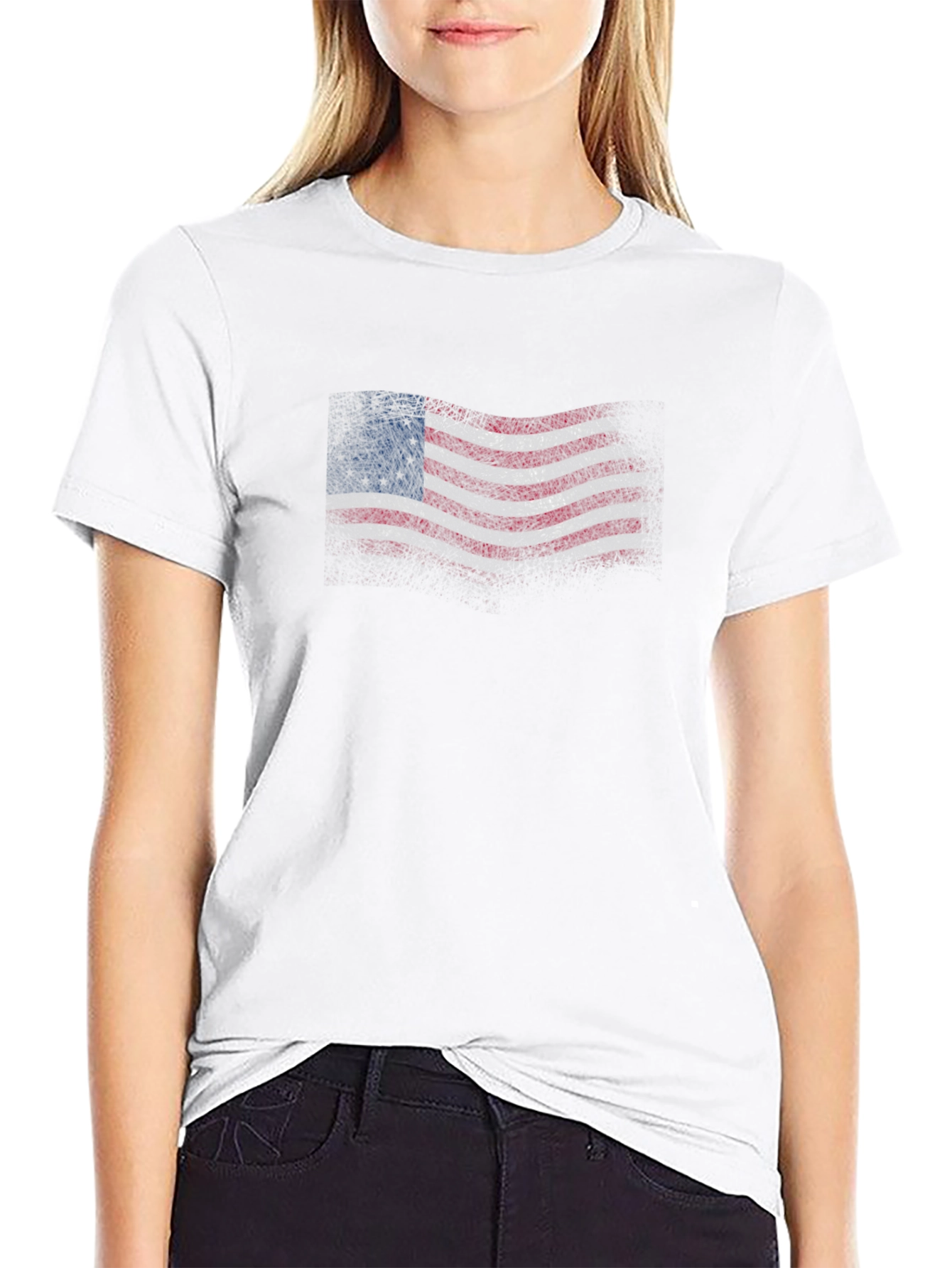 Distressed Betsy Ross Flag Graphic T-Shirt